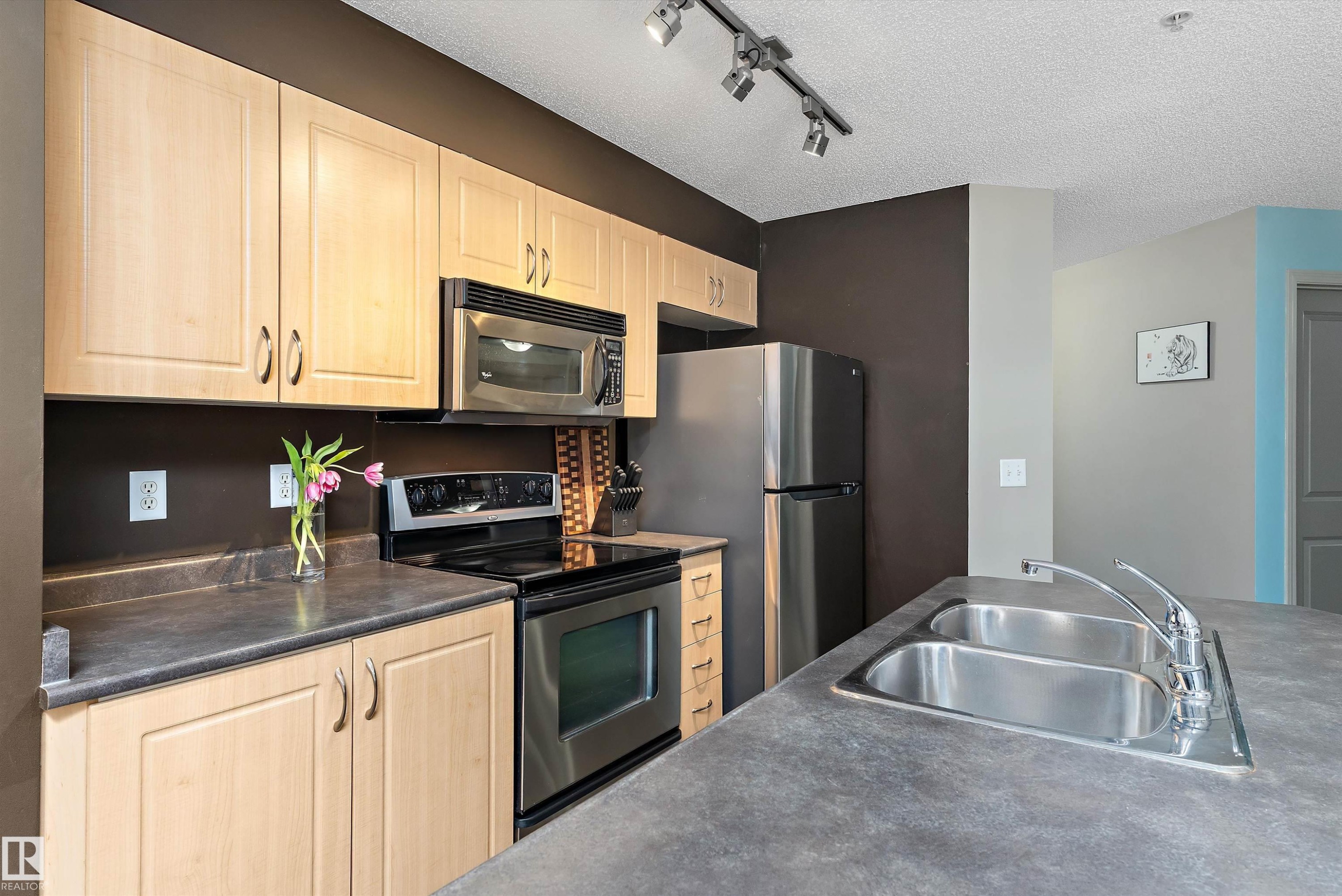 Edmonton, AB - Indoor Photo Showing Kitchen With Stainless Steel Kitchen With Double Sink