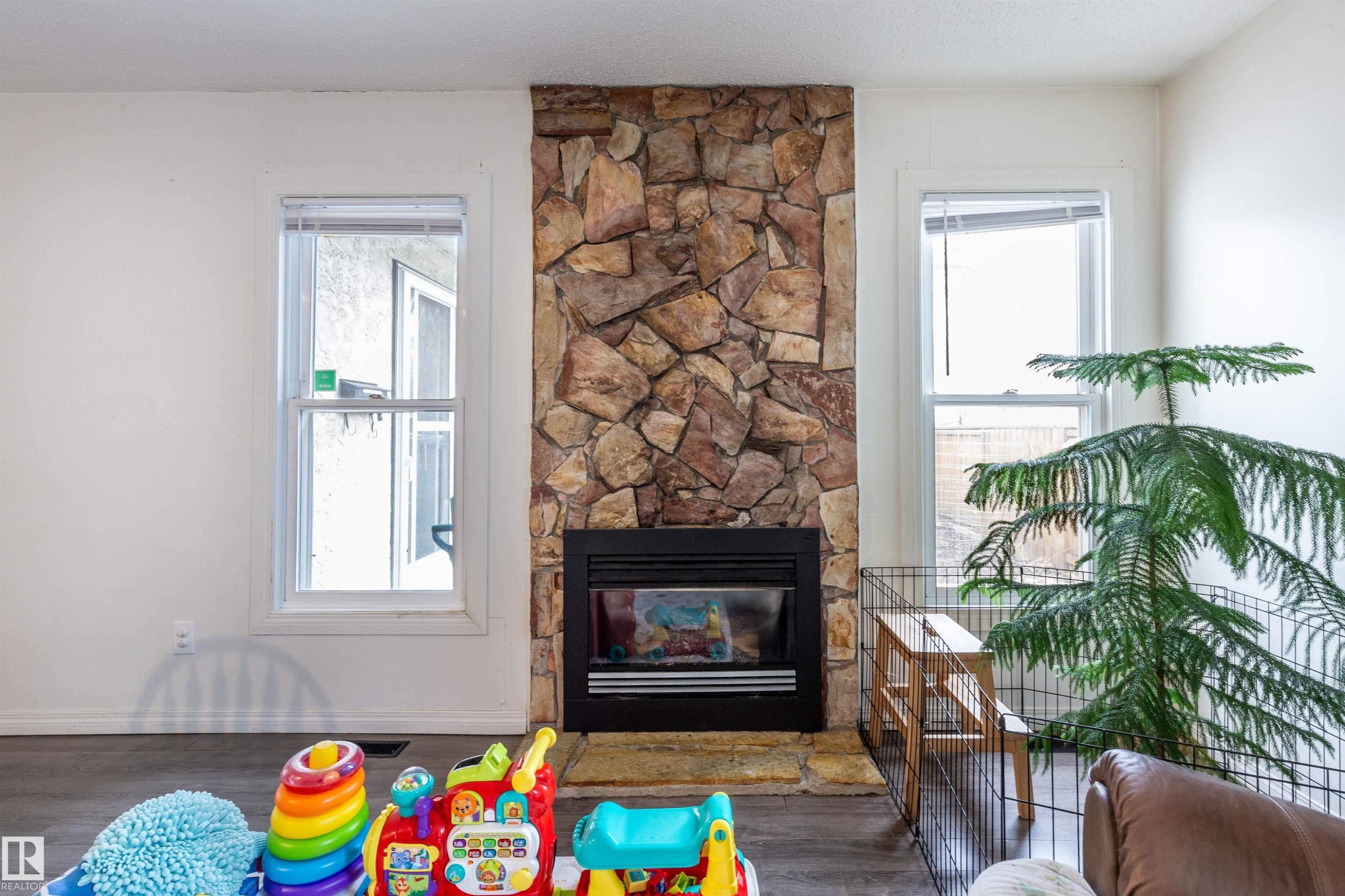 6504 184 Street, Edmonton, AB - Indoor Photo Showing Living Room With Fireplace