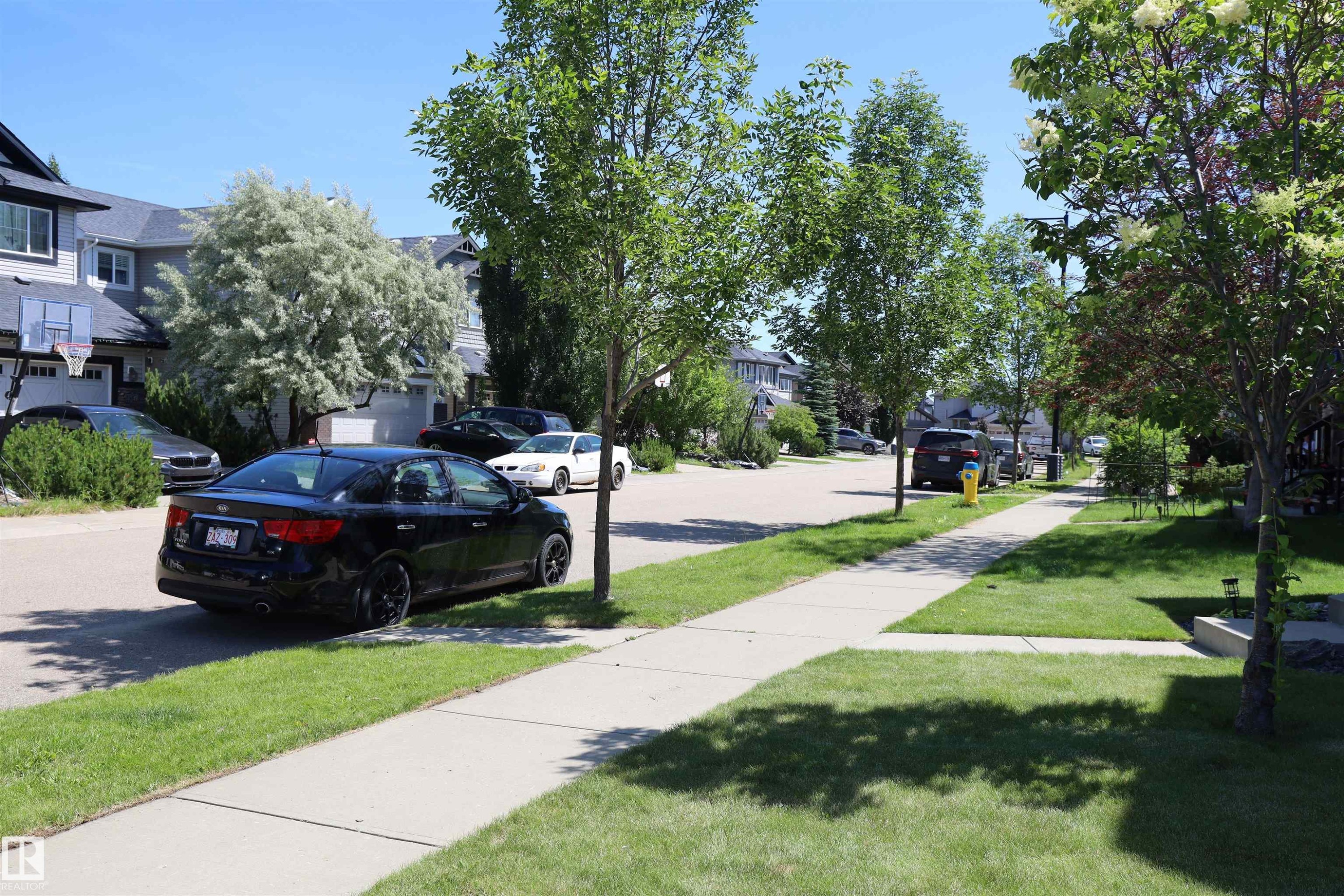 Residential street with paved sidewalks and mature trees - 4044 Alexander Way, Edmonton, AB