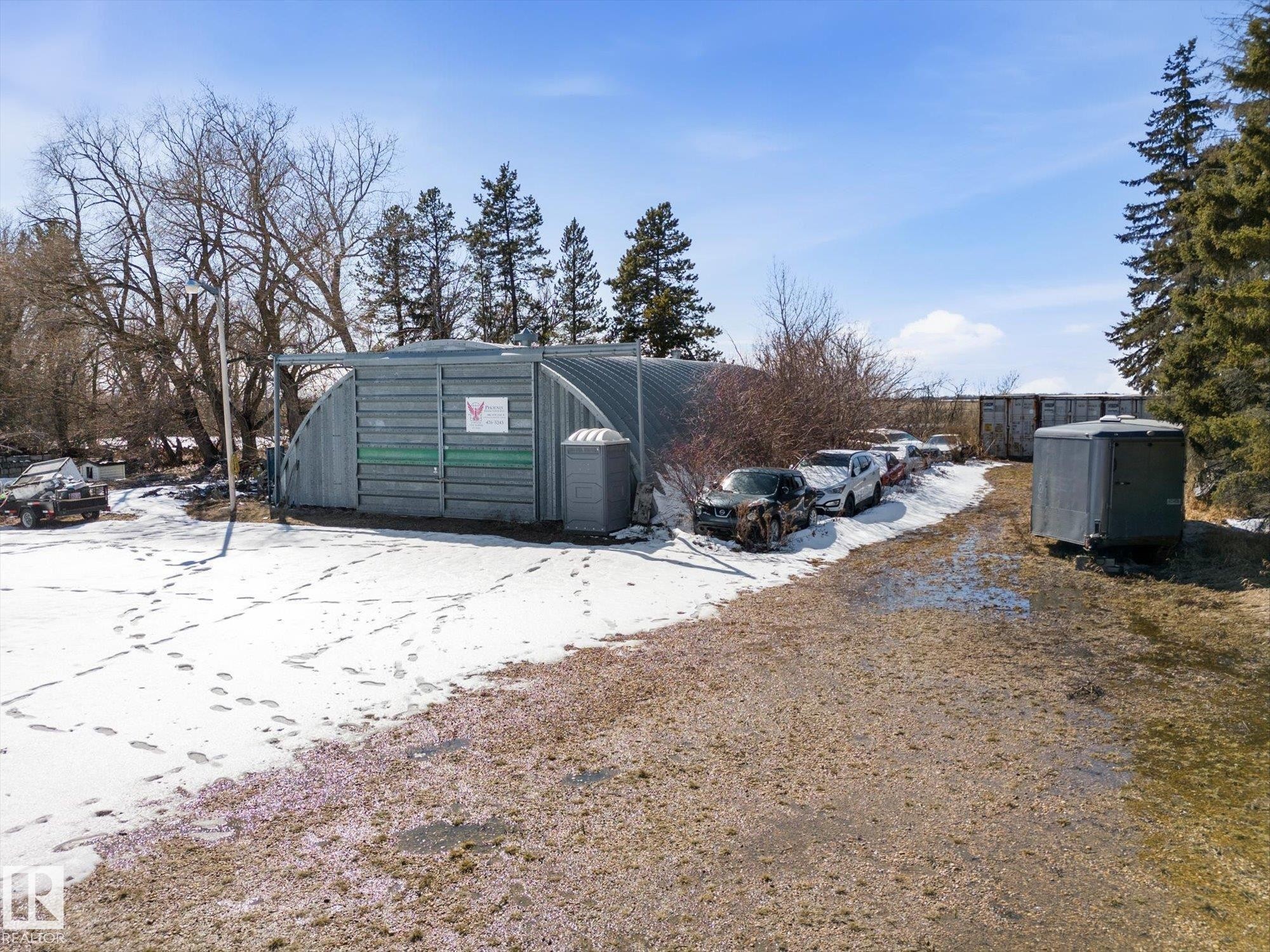 Large quonset hut structure with a metal exterior - 25750 18 Street, Edmonton, AB - Outdoor