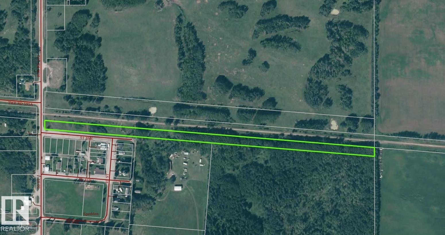 Aerial Map. Displaying the property's geographical location and surrounding land features - Sw-34-59-12-4, Spedden, AB
