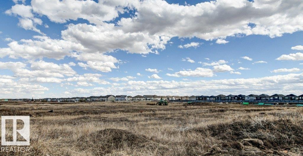 Expansive undeveloped land featuring dry, natural vegetation and a distant residential area - 17451 77 Street, Edmonton, AB - Outdoor With View