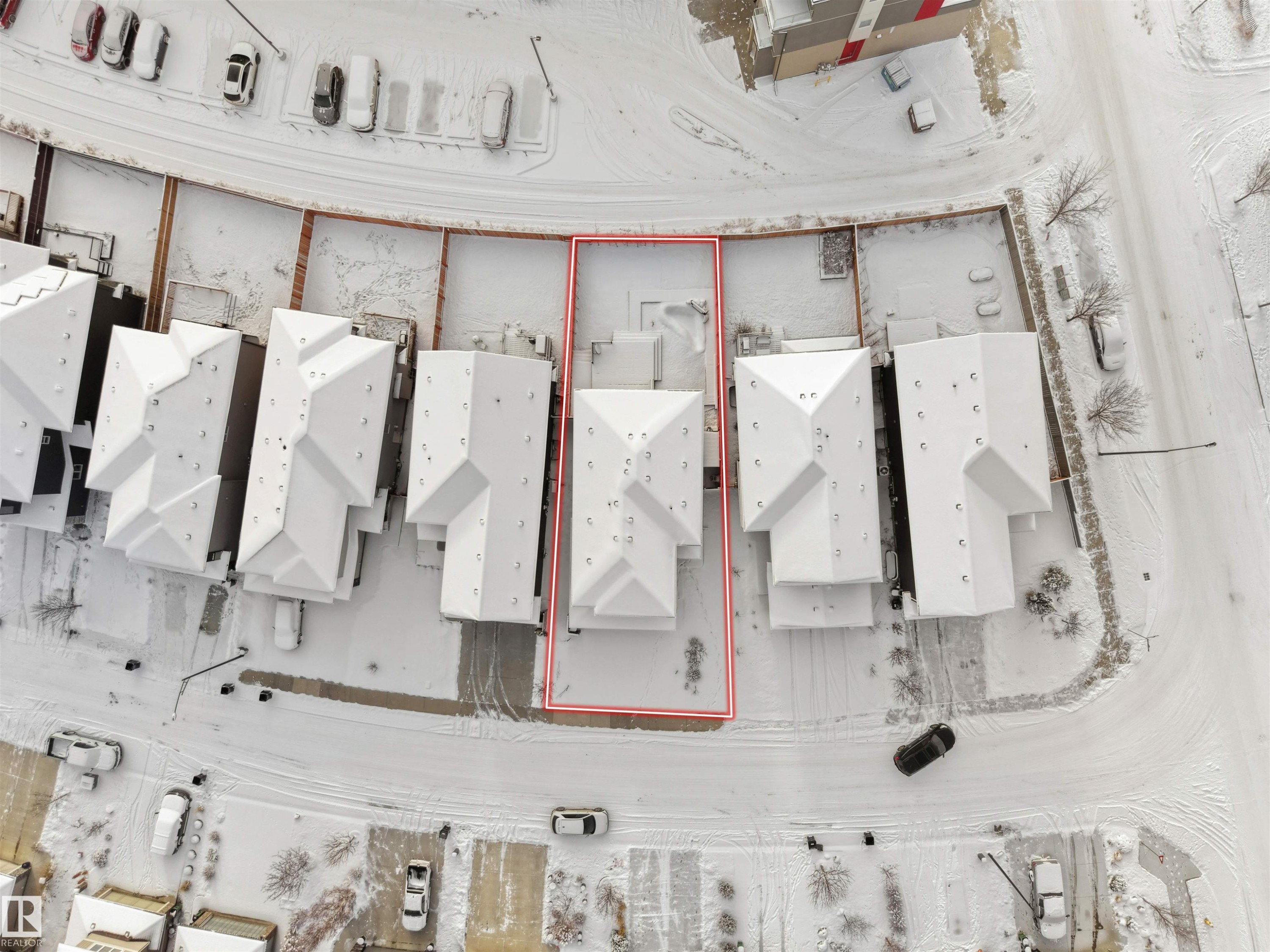 Aerial perspective of a multi-unit property with a gabled roofline - 20827 130 Avenue Nw, Edmonton, AB - Other