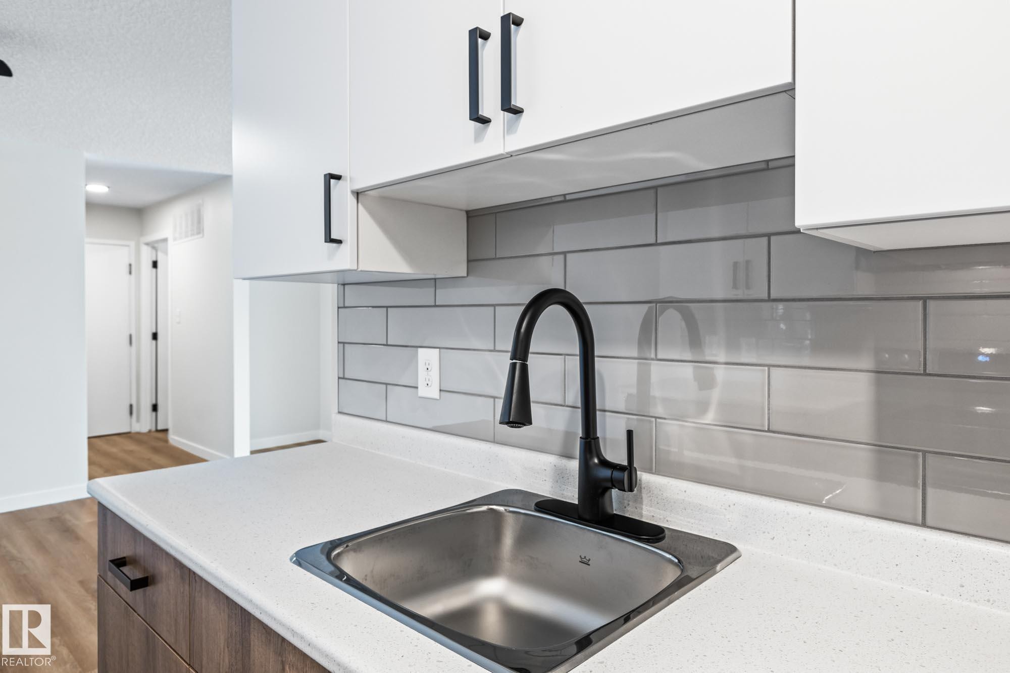 308 6208 180 Street, Edmonton, AB - Indoor Photo Showing Kitchen With Double Sink