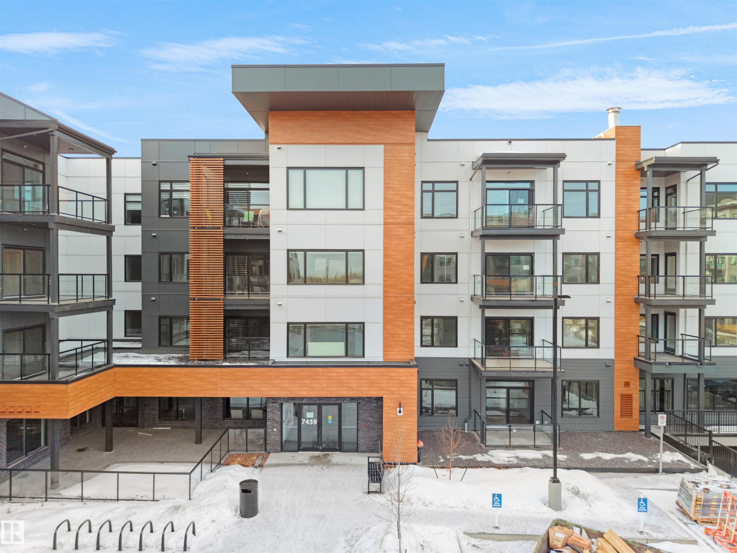 402 7459 May Common, Edmonton, AB - Outdoor With Balcony With Facade