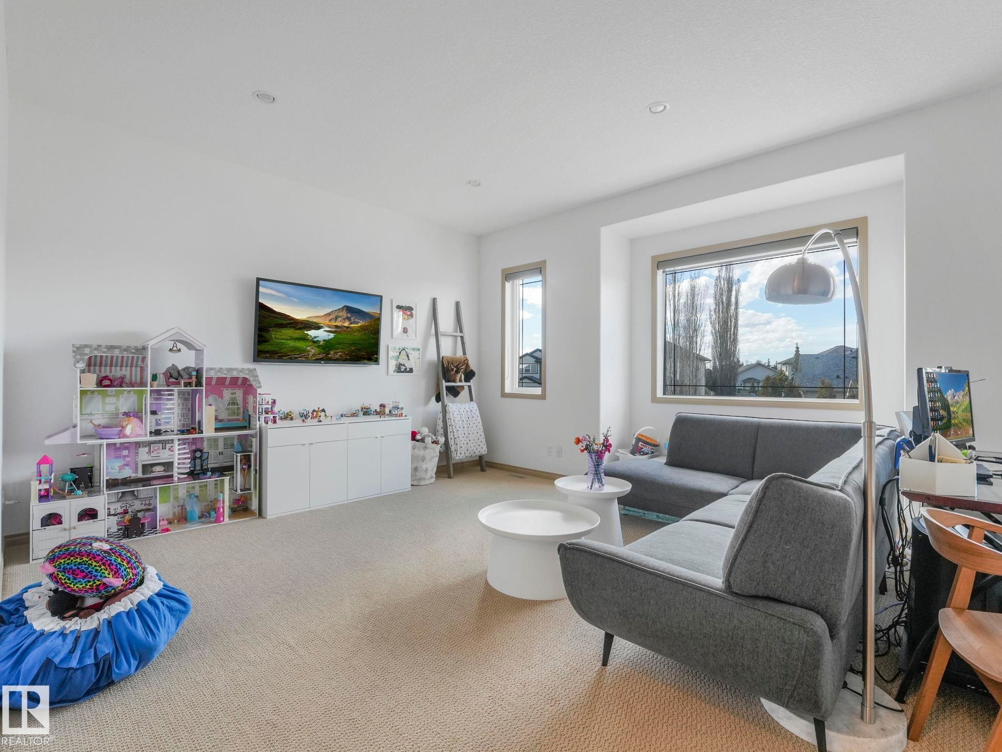 Large Bonus Room with heigh ceilings and lots of natural light - 8723 207 Street Nw, Edmonton, AB - Indoor