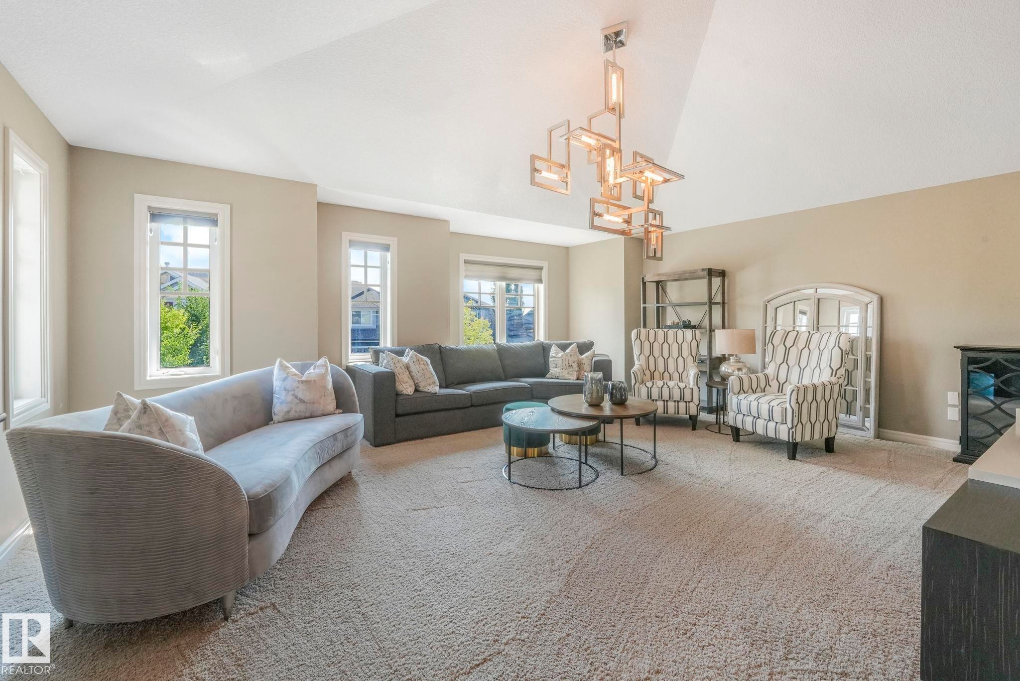 1232 Chahley Landing, Edmonton, AB - Indoor Photo Showing Living Room