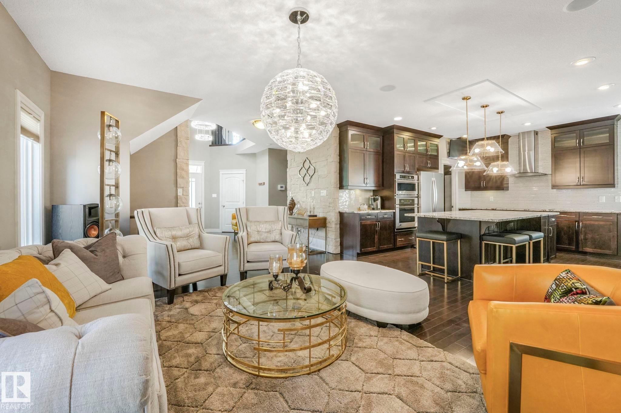 1232 Chahley Landing, Edmonton, AB - Indoor Photo Showing Living Room