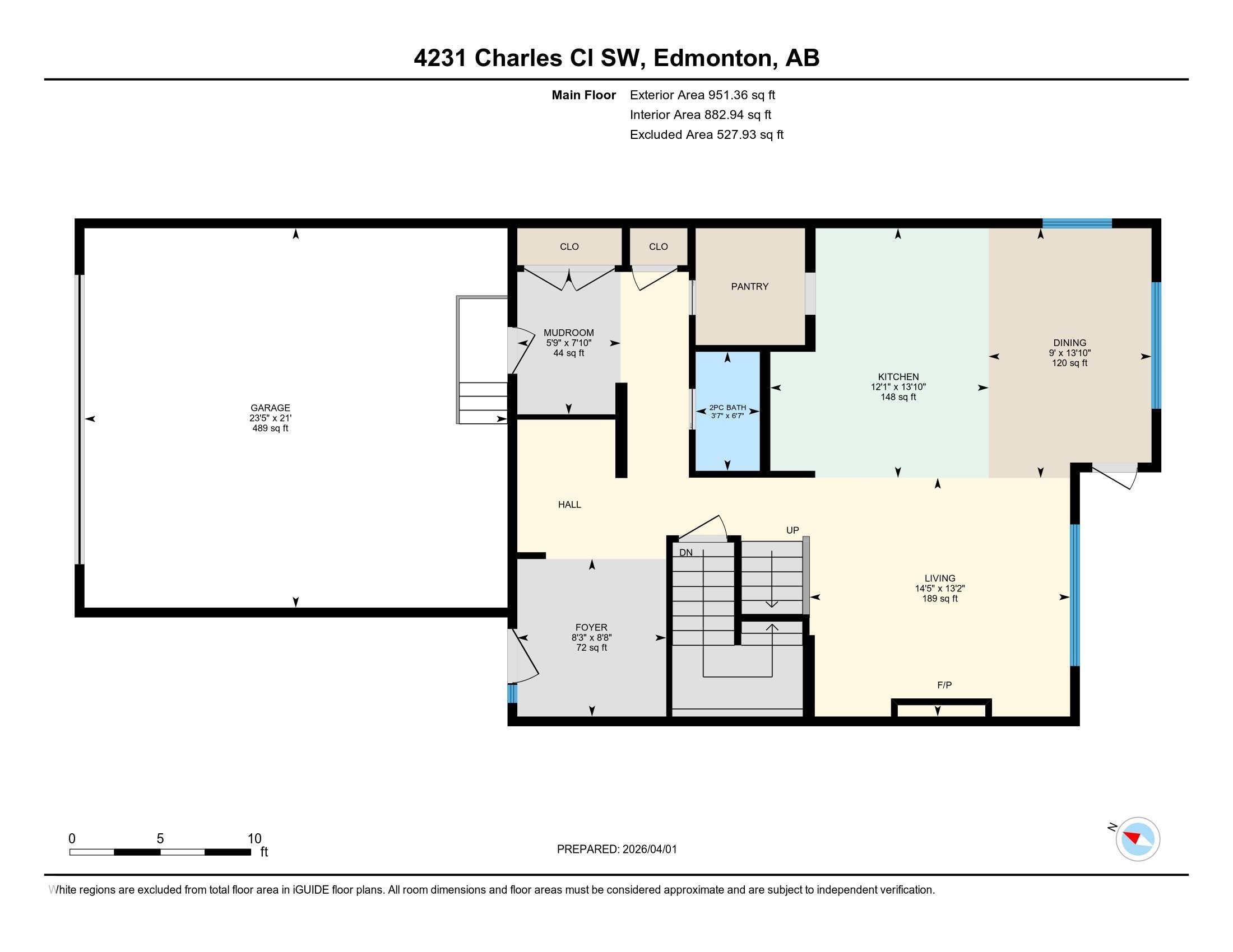 Main Floor plan - 4231 Charles Close, Edmonton, AB - Other