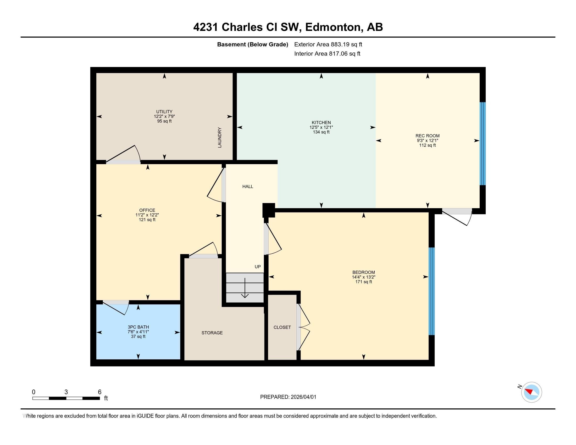 Basement Floor plan - 4231 Charles Close, Edmonton, AB - Other