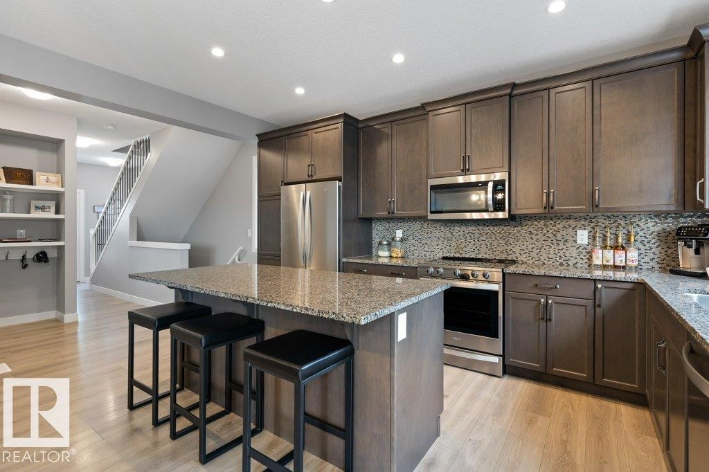 20008 18 Avenue, Edmonton, AB - Indoor Photo Showing Kitchen With Upgraded Kitchen