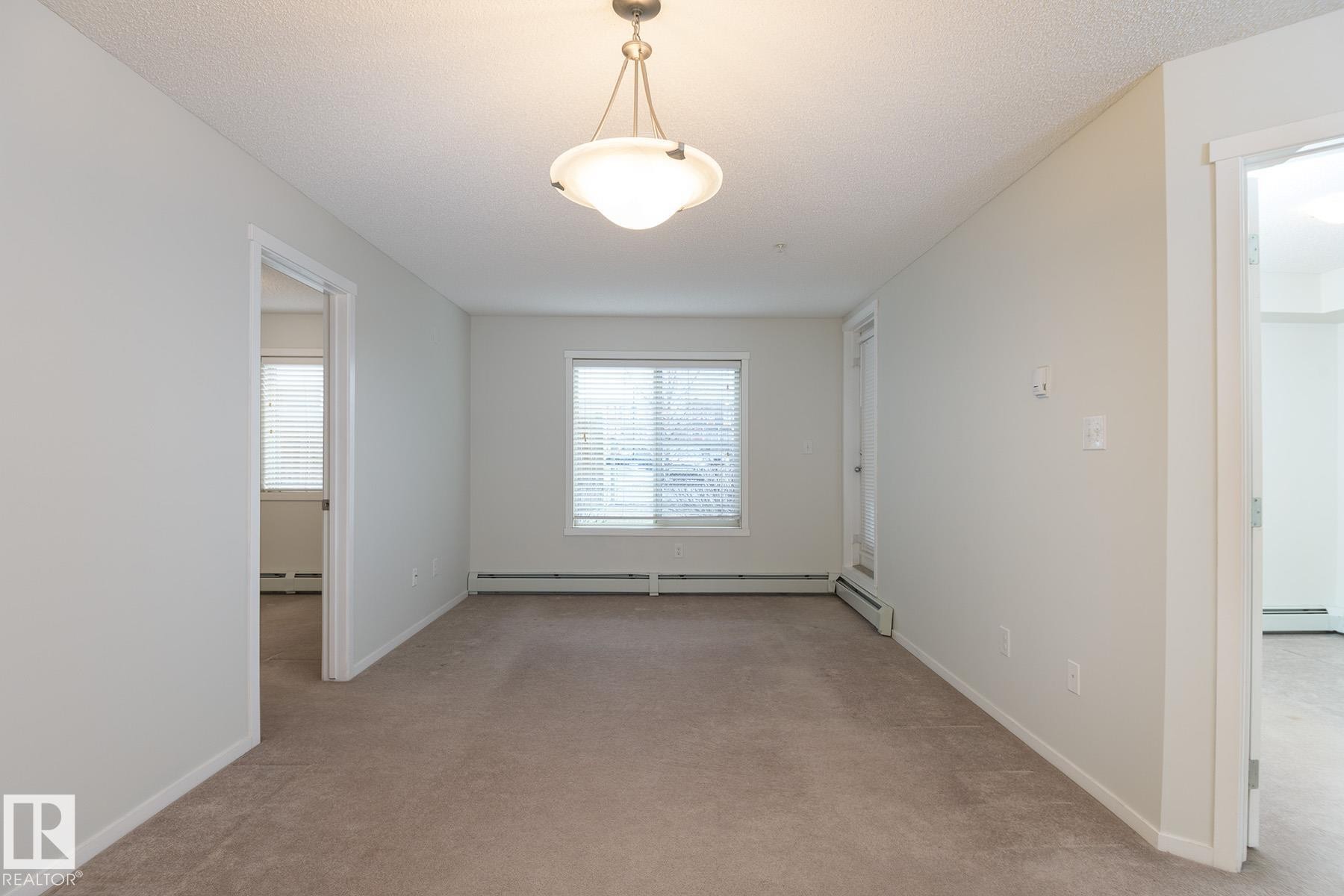 Spacious room featuring neutral carpeting and light-colored walls - 111 25 Element Dr, St. Albert, AB - Indoor Photo Showing Other Room