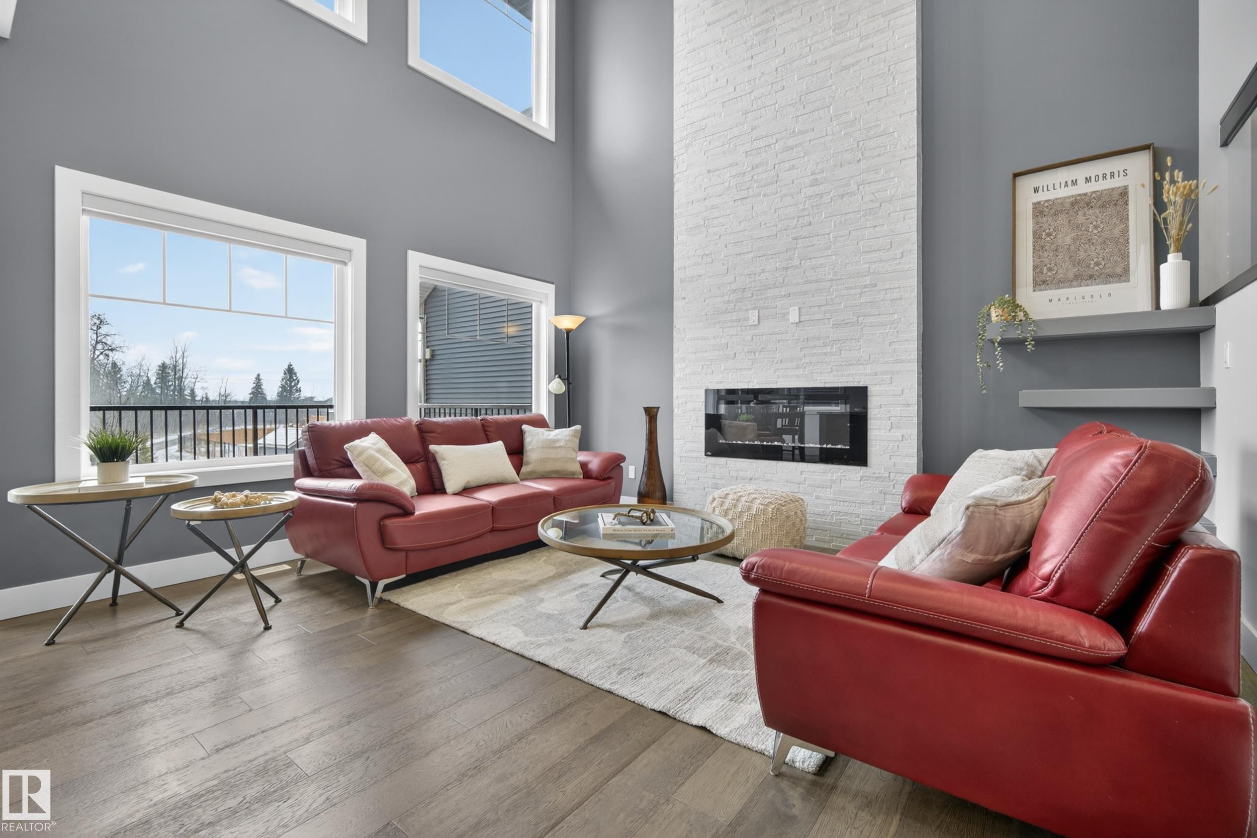 1468 Enright Landing, Edmonton, AB - Indoor Photo Showing Living Room With Fireplace