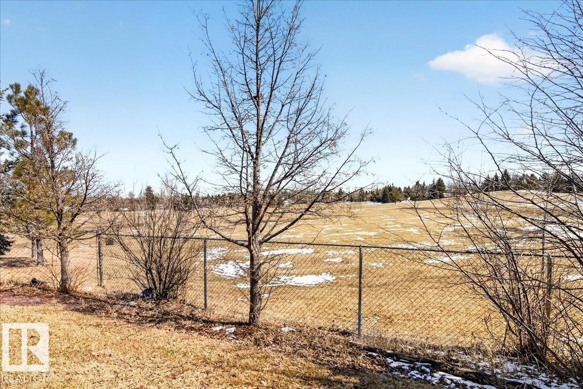 Expansive open field with scattered evergreen and deciduous trees, bordered by a chain-link fence - 18 6032 38 Avenue, Edmonton, AB - Outdoor With View