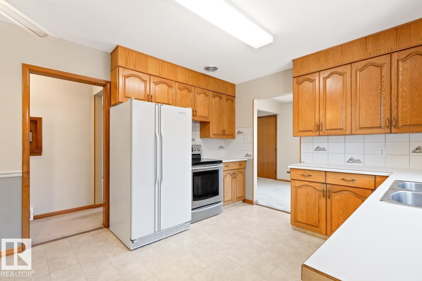 10307 73 Street, Edmonton, AB - Indoor Photo Showing Kitchen With Double Sink