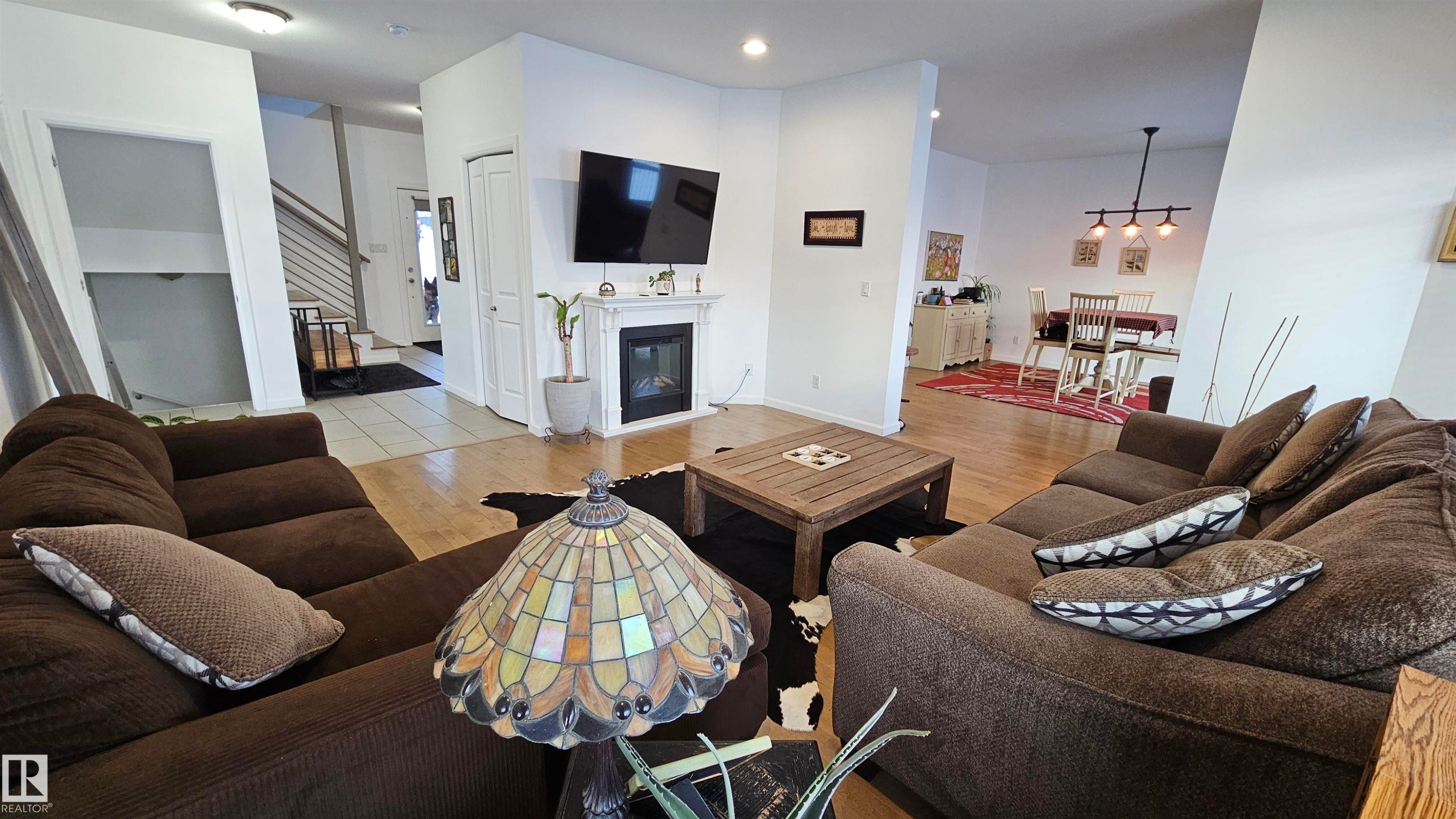 58513 Range Road 231, Rural Thorhild County, AB - Indoor Photo Showing Living Room With Fireplace