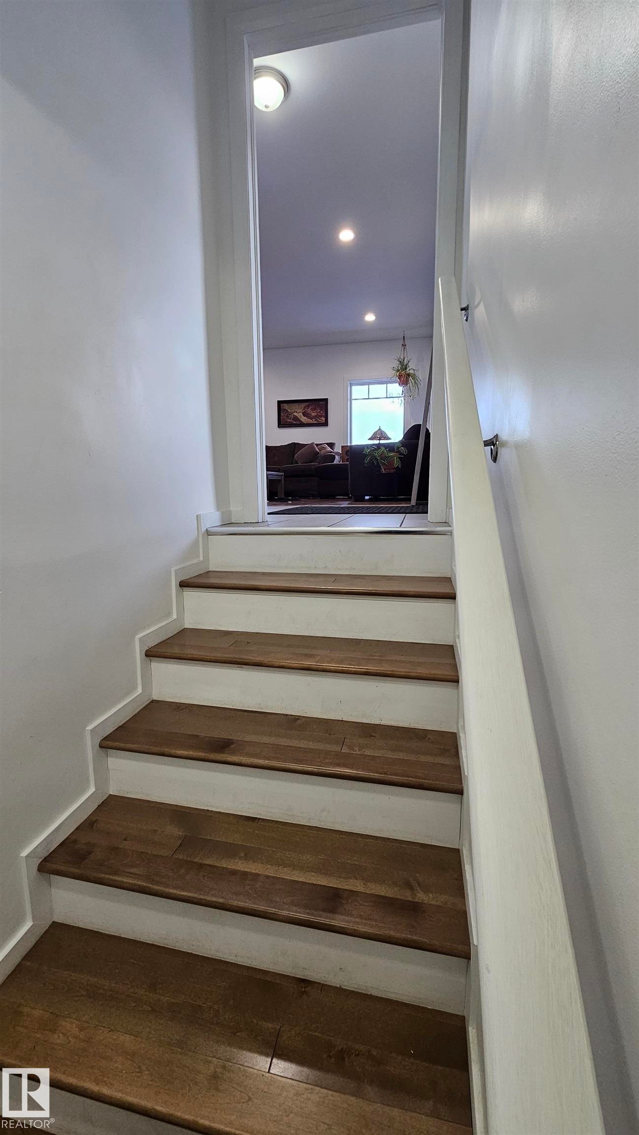 stairs heading down to the basement - 58513 Range Road 231, Rural Thorhild County, AB - Indoor Photo Showing Other Room