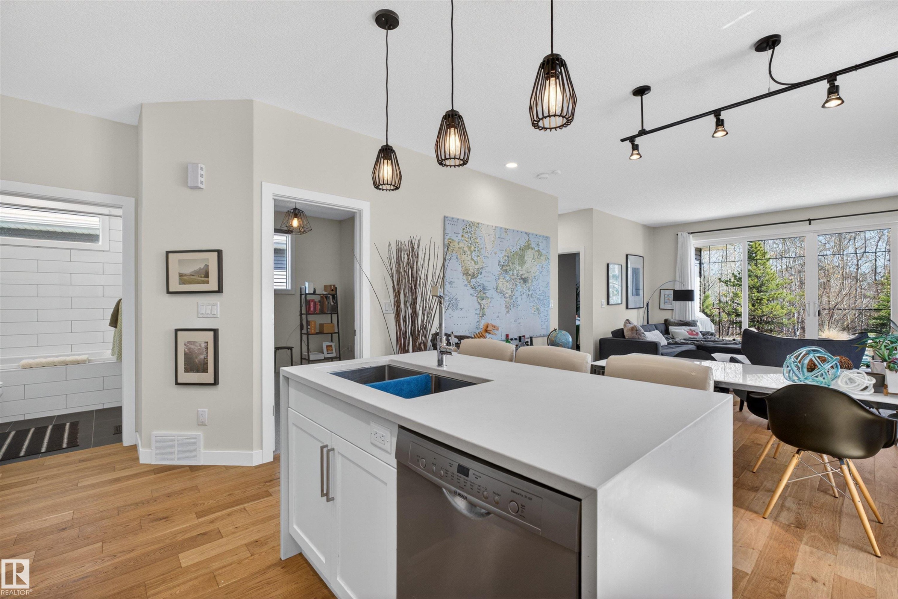 3381 Chickadee Drive, Edmonton, AB - Indoor Photo Showing Kitchen With Double Sink