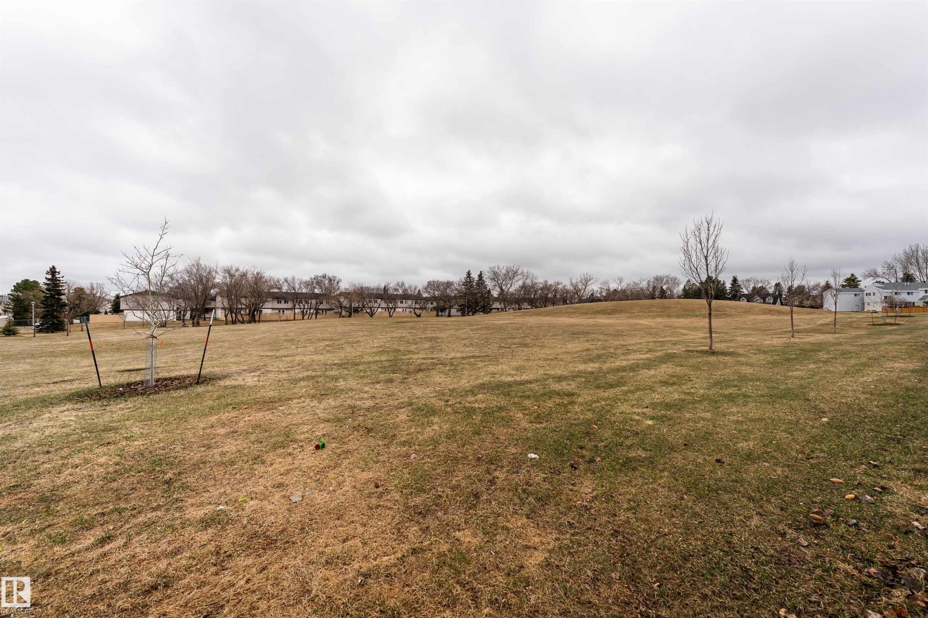 Expansive grassy area with a gentle slope and scattered young trees - 15 5203 149 Avenue, Edmonton, AB - Outdoor With View
