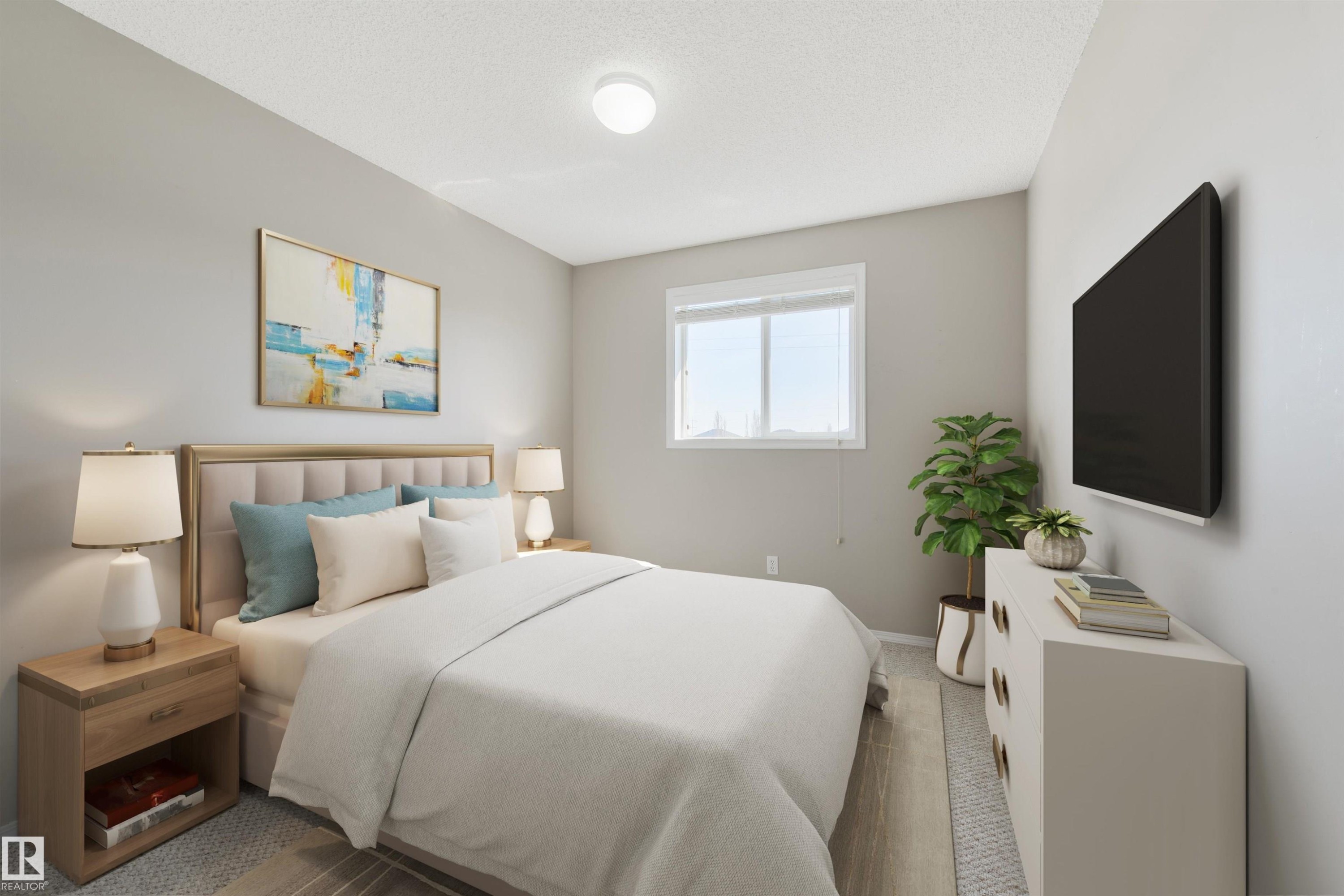 Bedroom 3- virtually staged - 2923 30 Street, Edmonton, AB - Indoor Photo Showing Bedroom