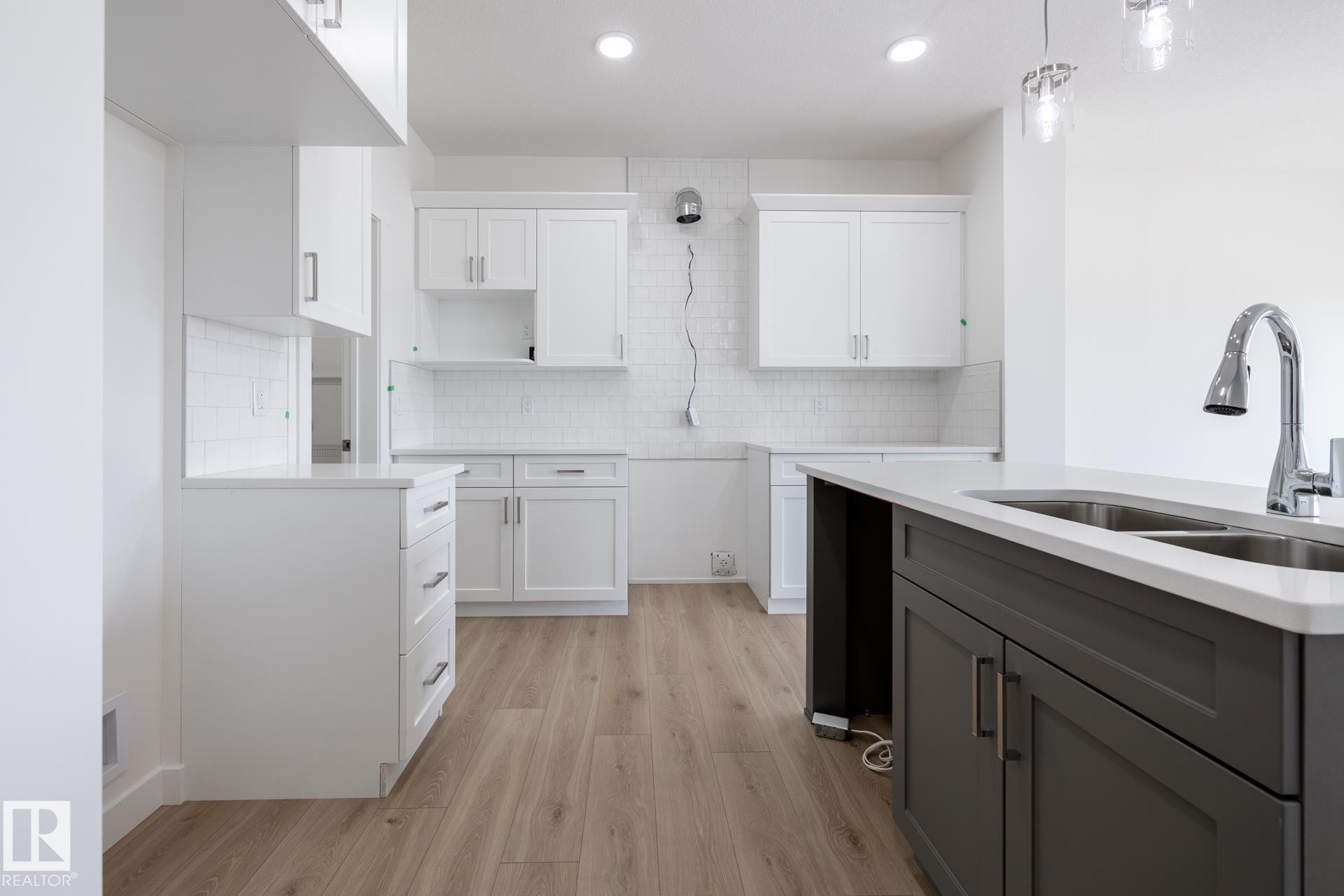 20837 15A Avenue Nw, Edmonton, AB - Indoor Photo Showing Kitchen With Double Sink