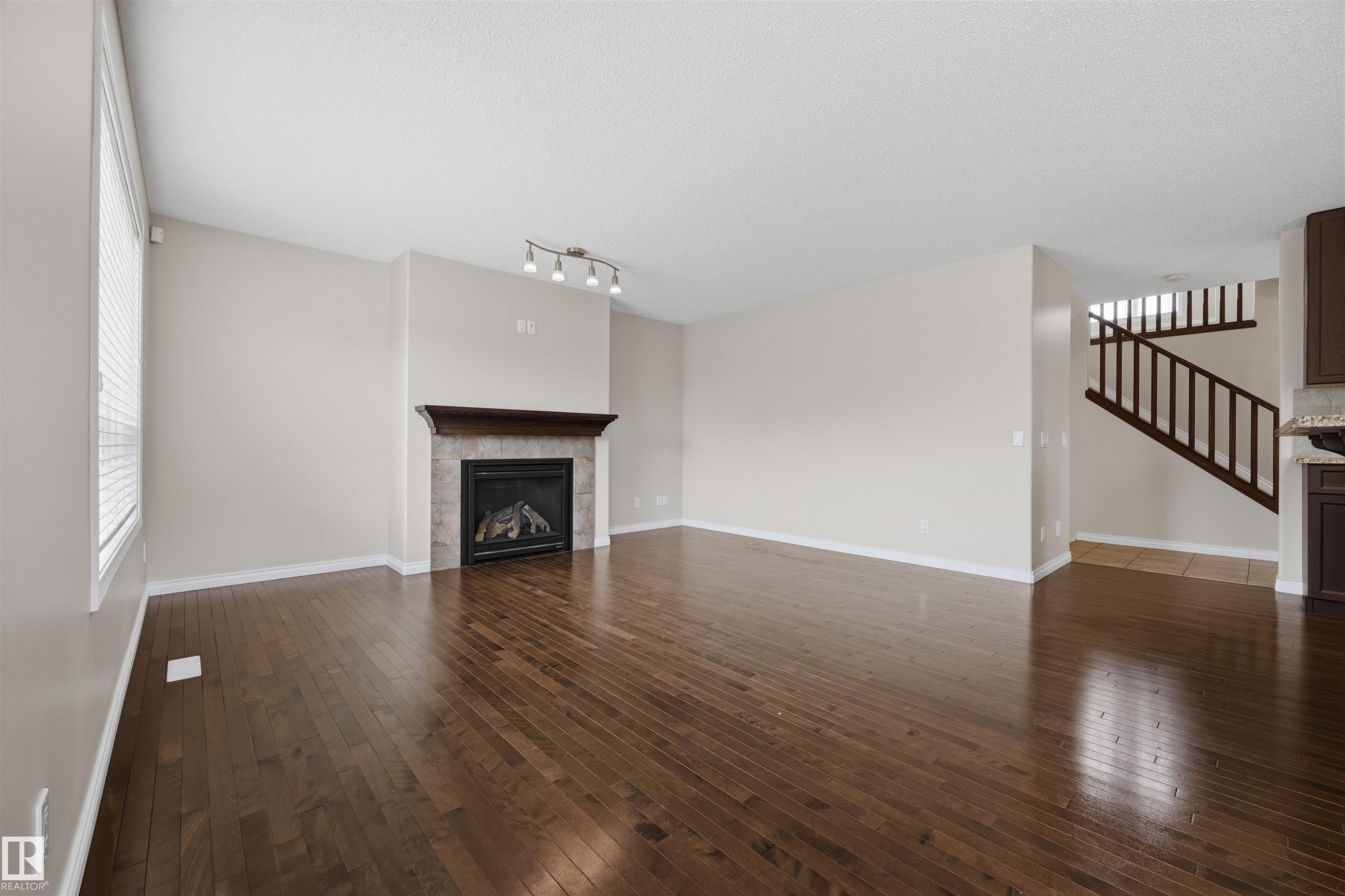 20813 96A Avenue, Edmonton, AB - Indoor Photo Showing Living Room With Fireplace