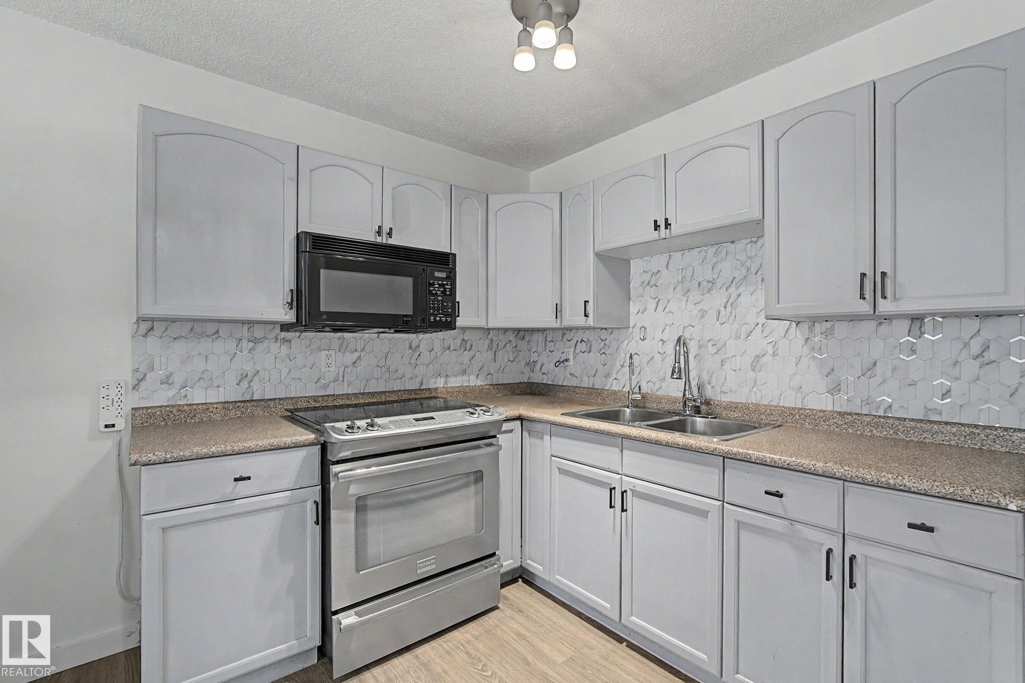 3317 107 Avenue, Edmonton, AB - Indoor Photo Showing Kitchen With Double Sink