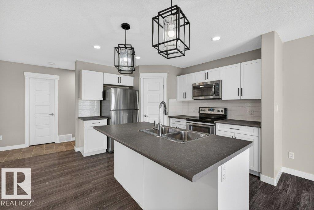 1363 Adamson Drive, Edmonton, AB - Indoor Photo Showing Kitchen With Double Sink
