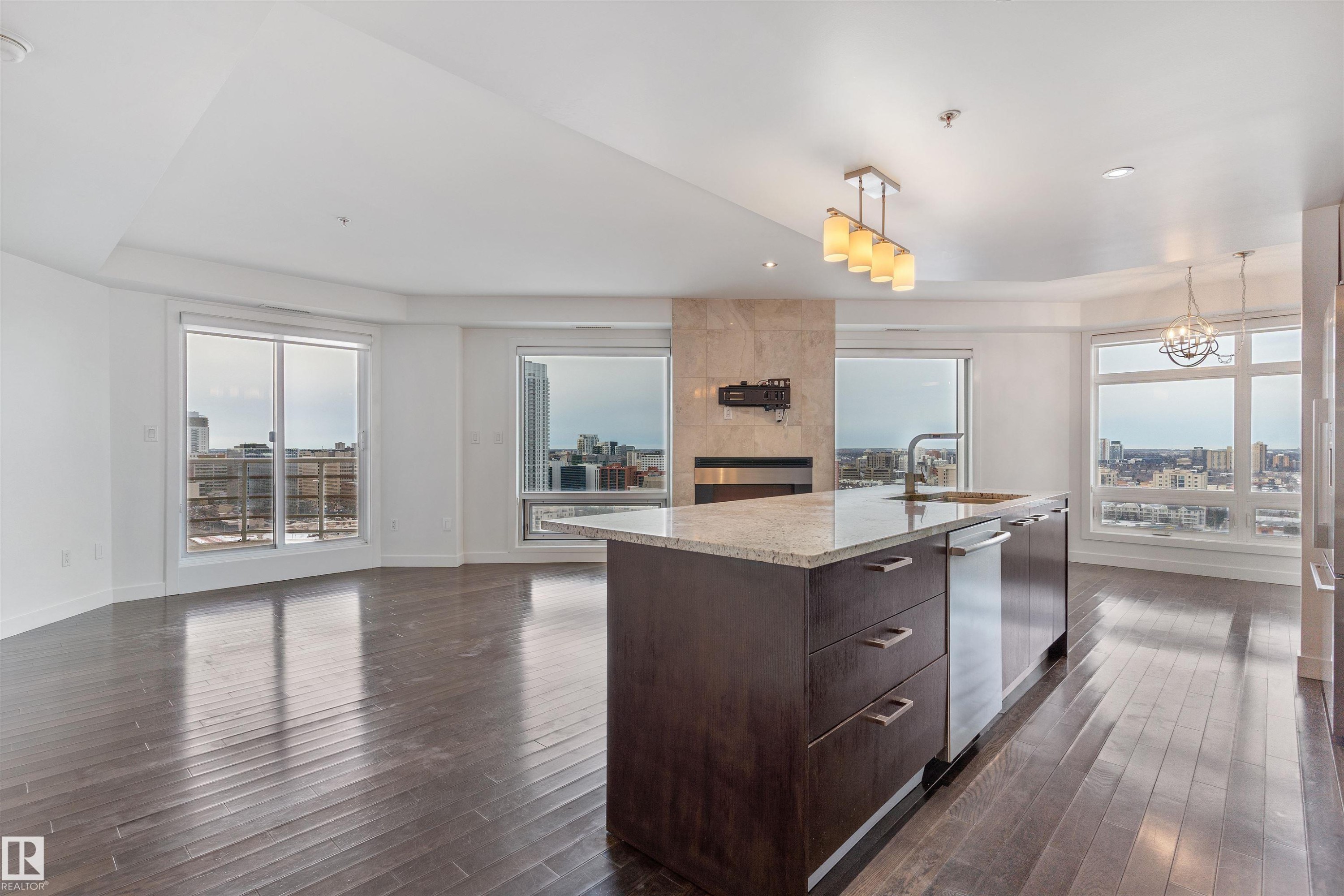 #1901 10388 105 St Nw, Edmonton, AB - Indoor Photo Showing Kitchen With Upgraded Kitchen