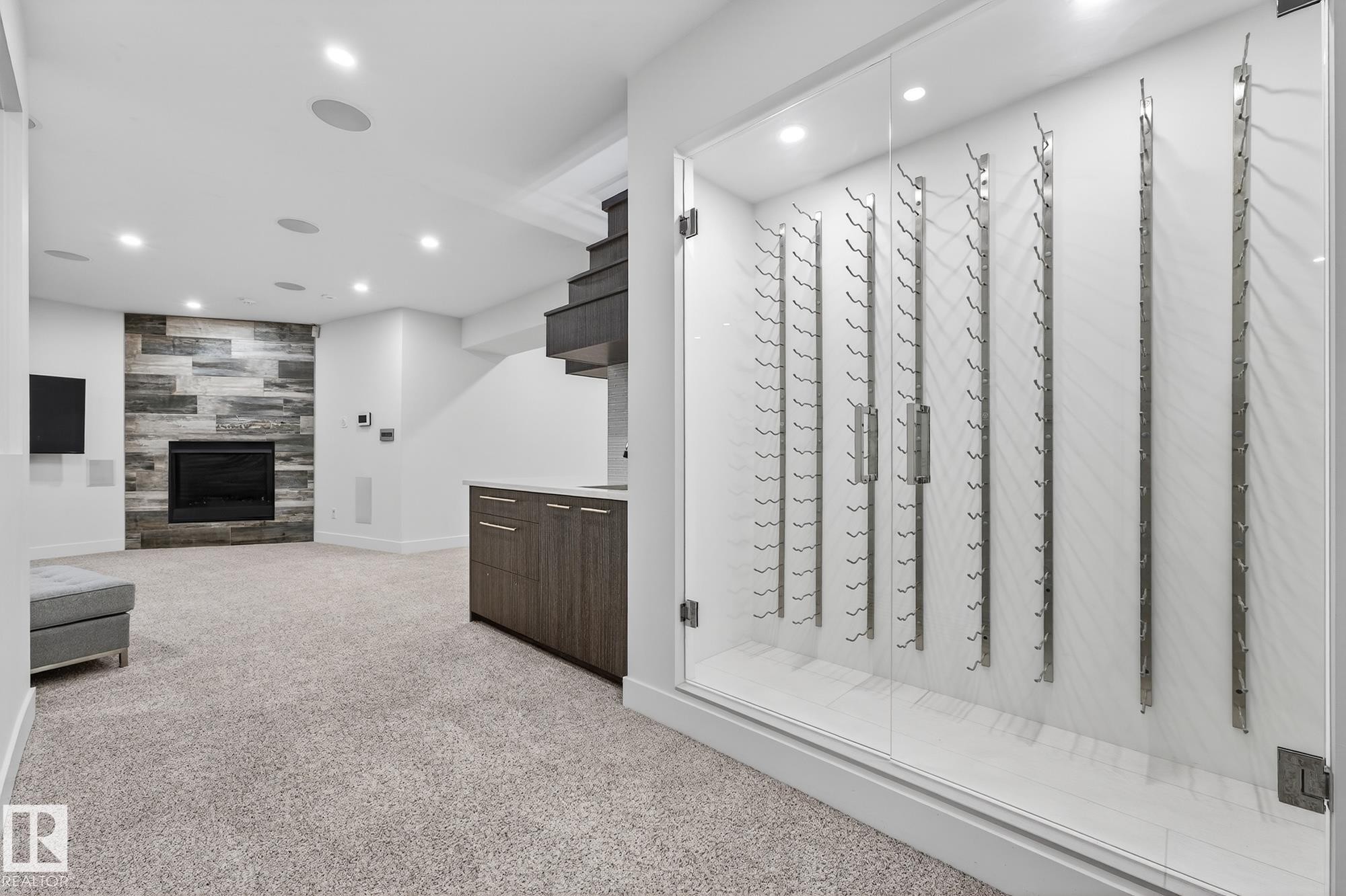14643 92A Avenue, Edmonton, AB - Indoor Photo Showing Other Room With Fireplace