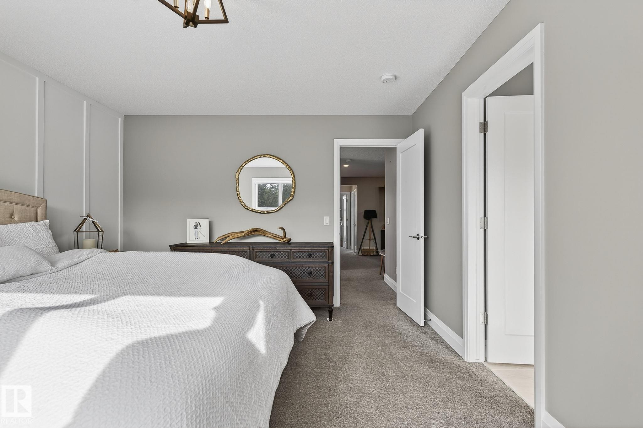 Bedroom featuring neutral carpeting and light gray wall paint - 1737 Dumont Crescent, Edmonton, AB - Indoor Photo Showing Bedroom