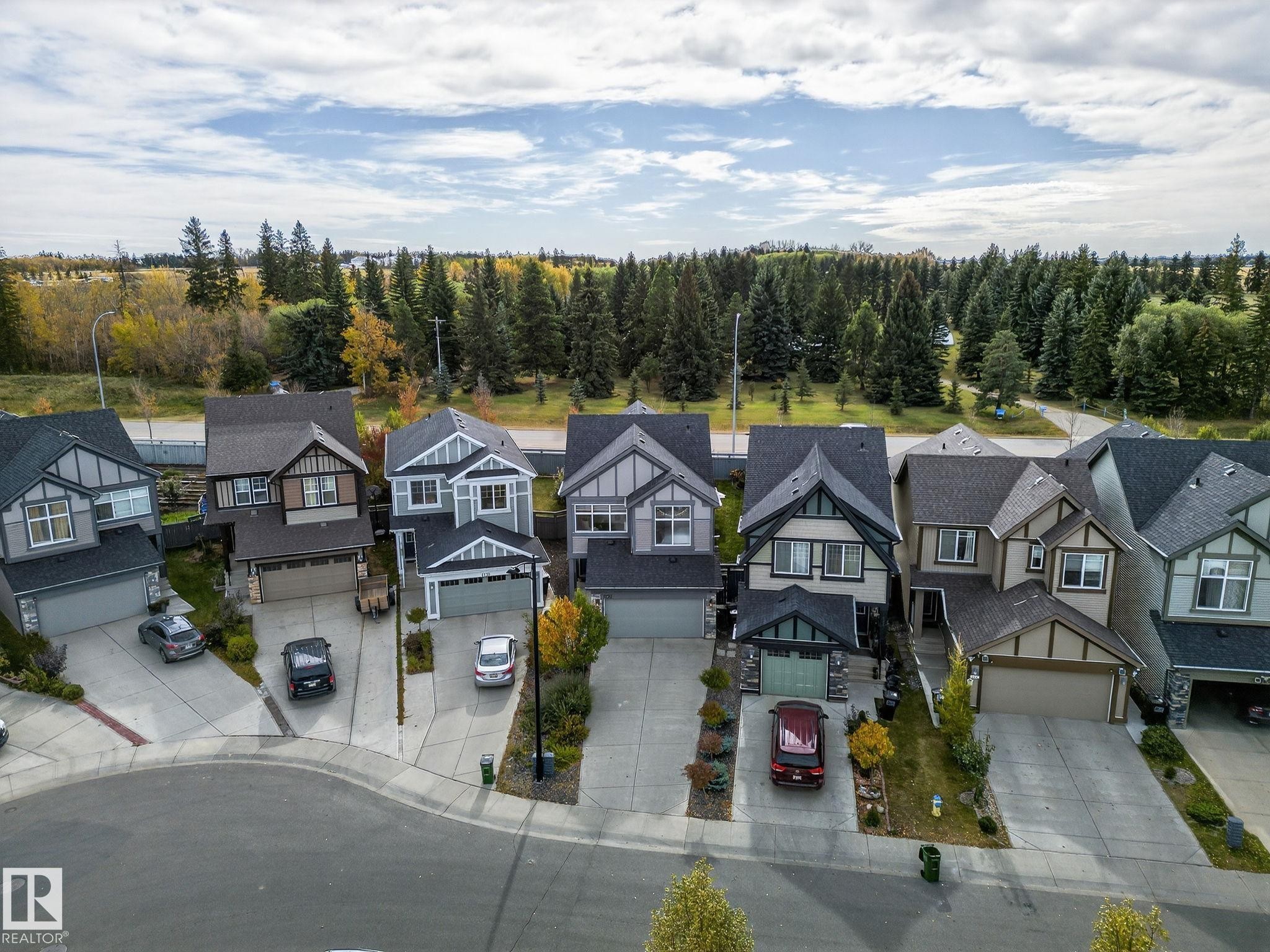 Residential streetscape featuring a row of single-family homes with varying architectural styles - 1737 Dumont Crescent, Edmonton, AB - Outdoor With Facade