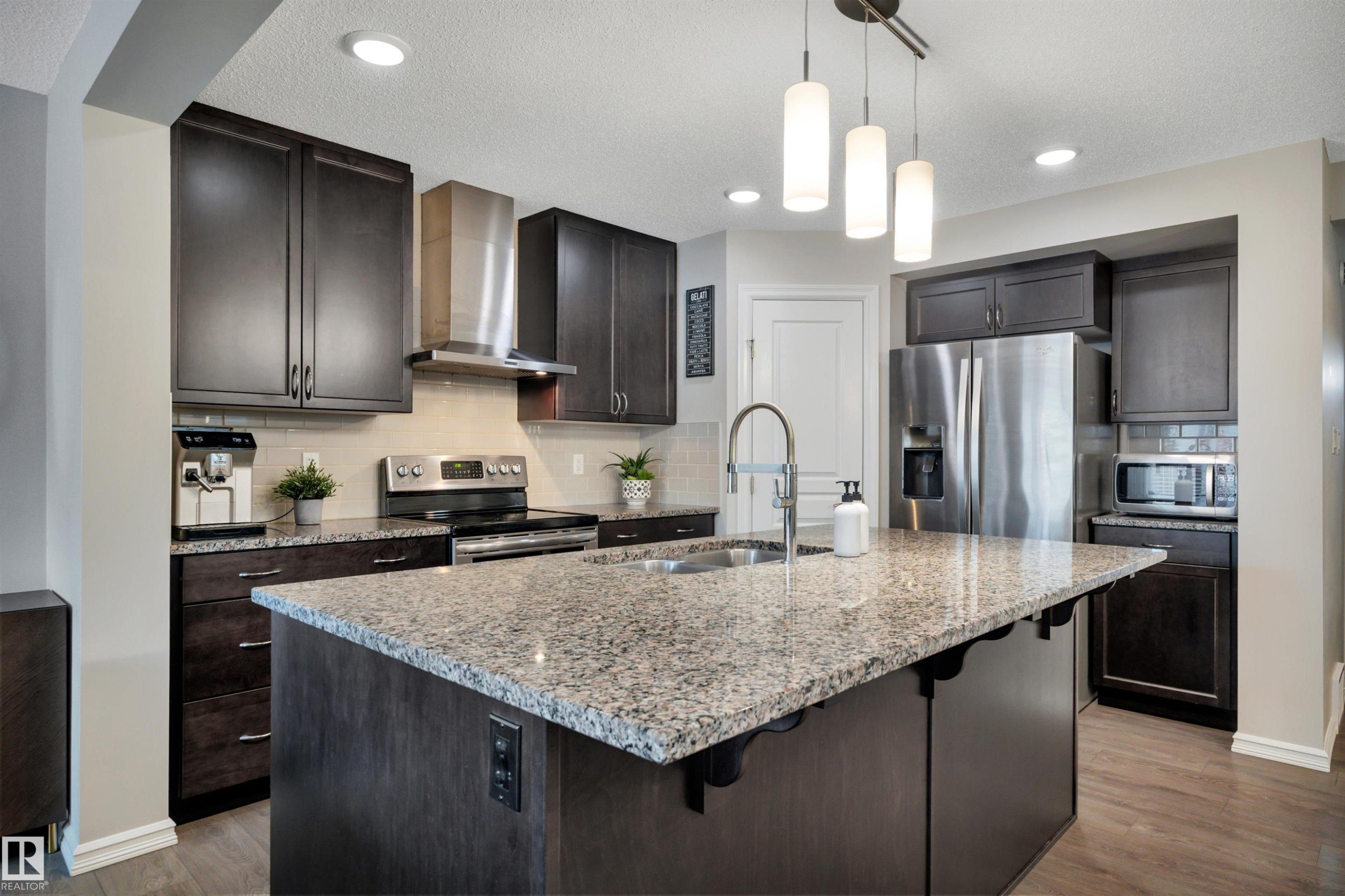 22220 88 Avenue, Edmonton, AB - Indoor Photo Showing Kitchen With Stainless Steel Kitchen With Double Sink With Upgraded Kitchen