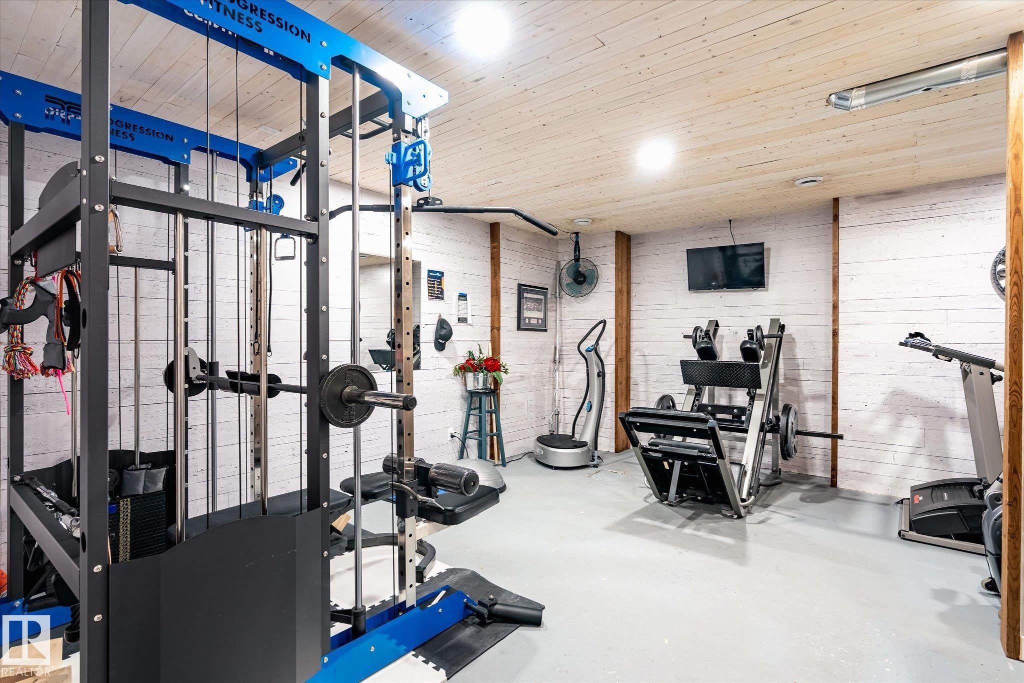 2819 Maple Way, Edmonton, AB - Indoor Photo Showing Gym Room