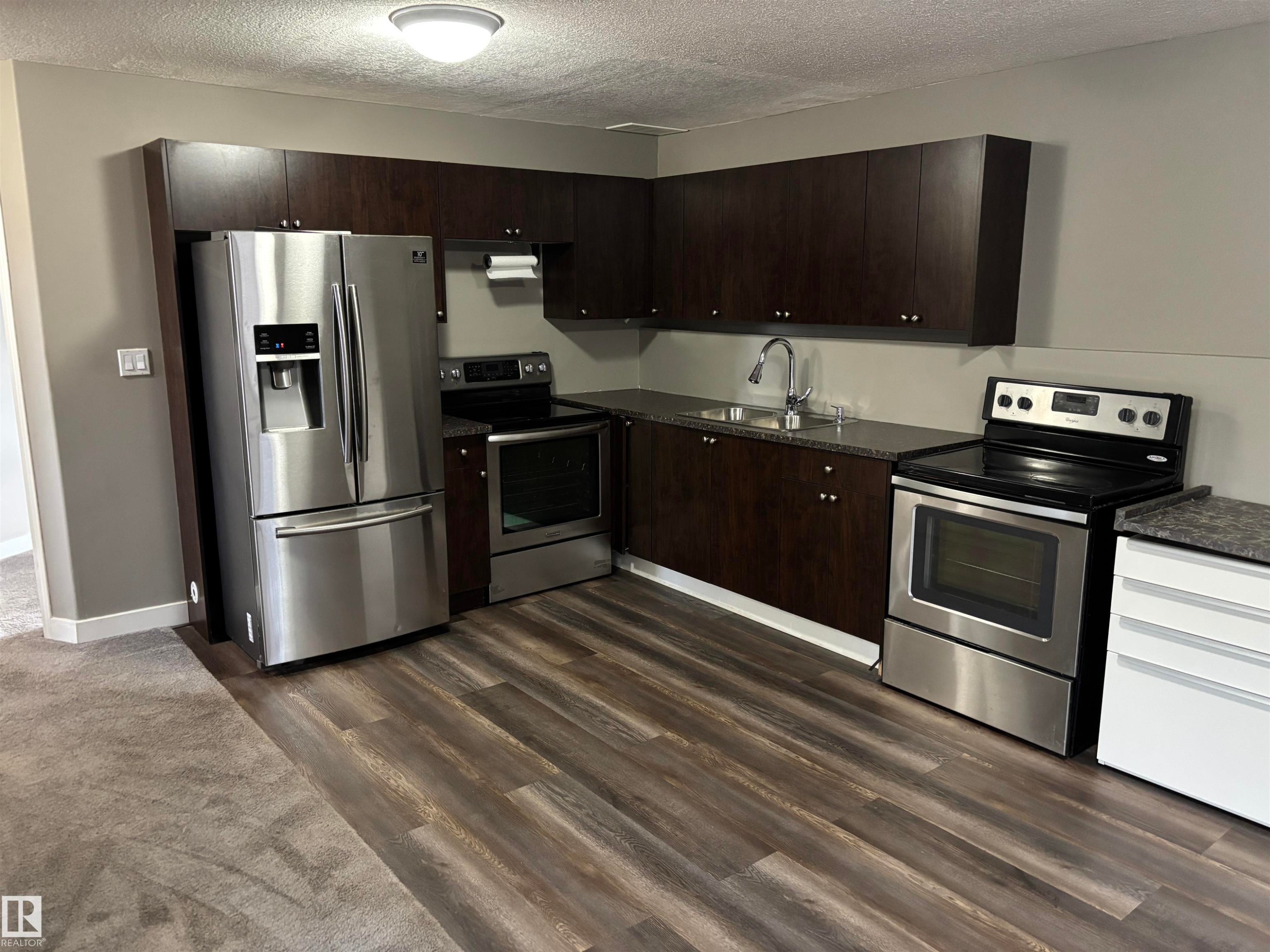 4908 17 Avenue, Edmonton, AB - Indoor Photo Showing Kitchen With Double Sink