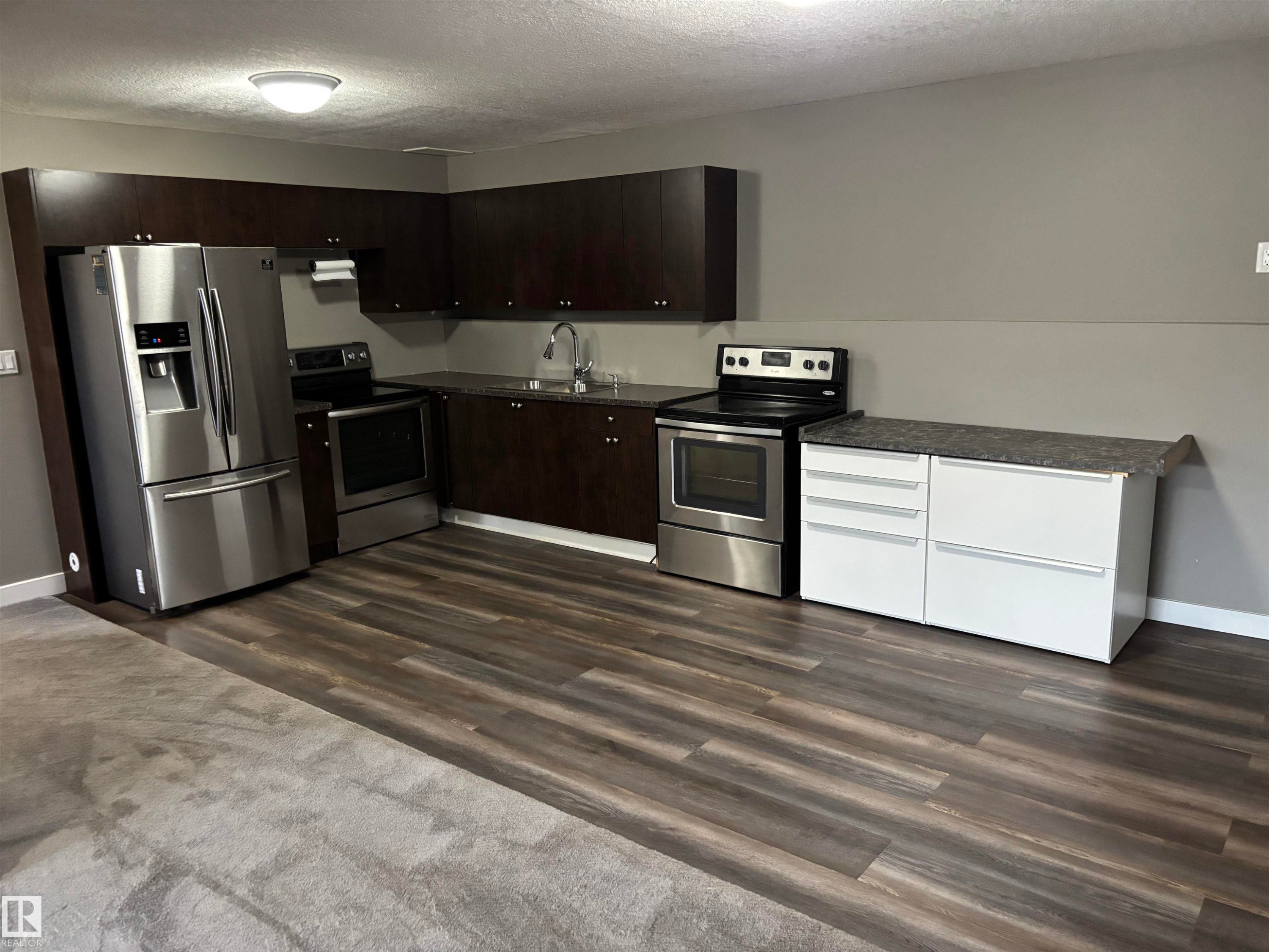 4908 17 Avenue, Edmonton, AB - Indoor Photo Showing Kitchen With Double Sink