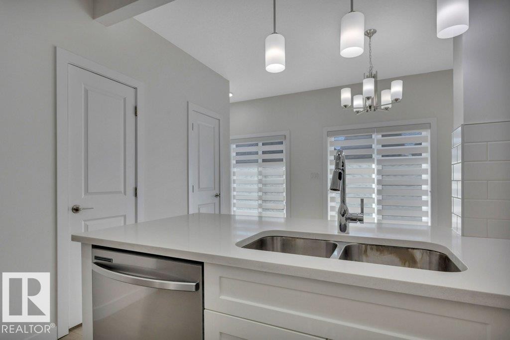 46 603 Orchards Boulevard, Edmonton, AB - Indoor Photo Showing Kitchen With Double Sink