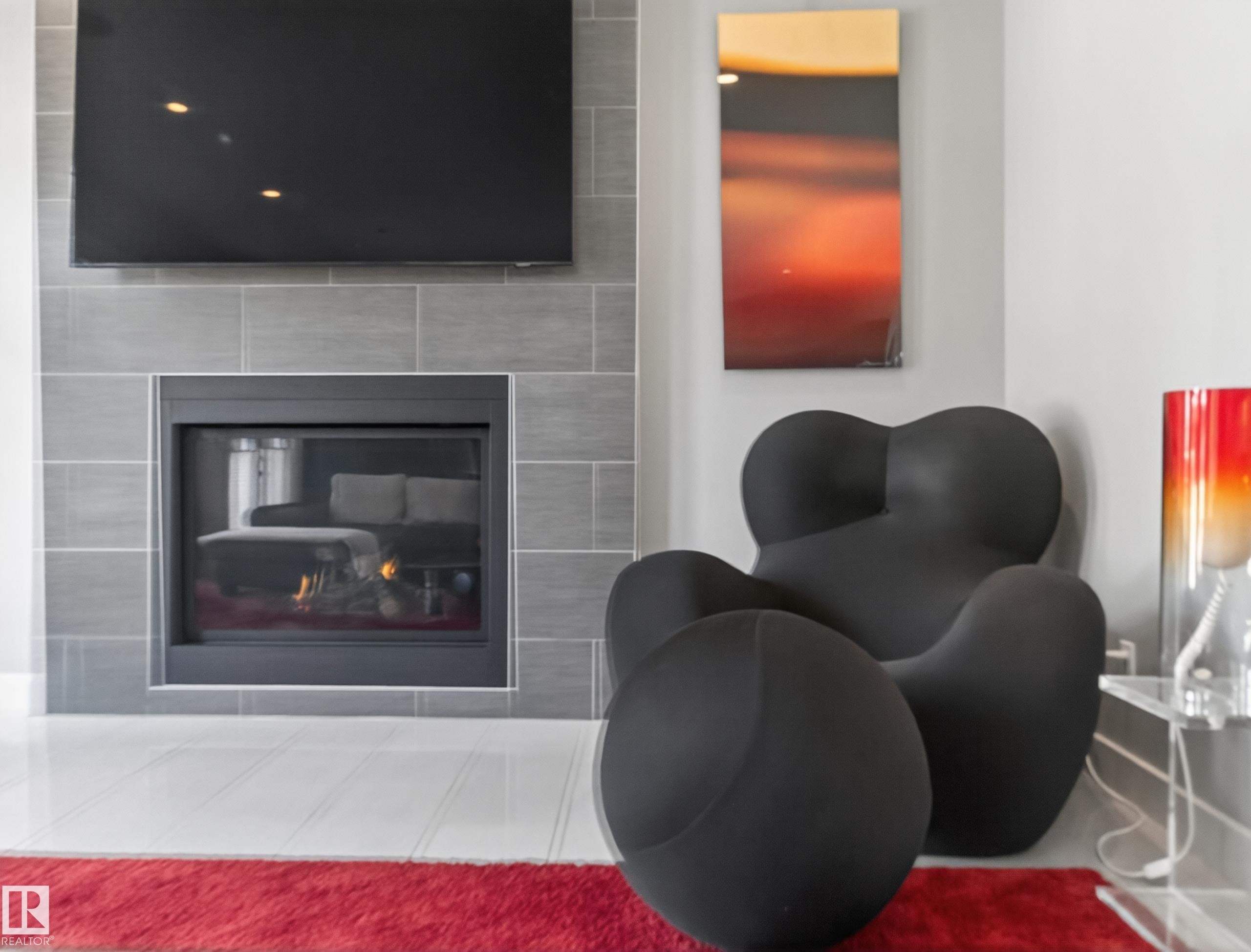 10650 66 Avenue, Edmonton, AB - Indoor Photo Showing Living Room With Fireplace