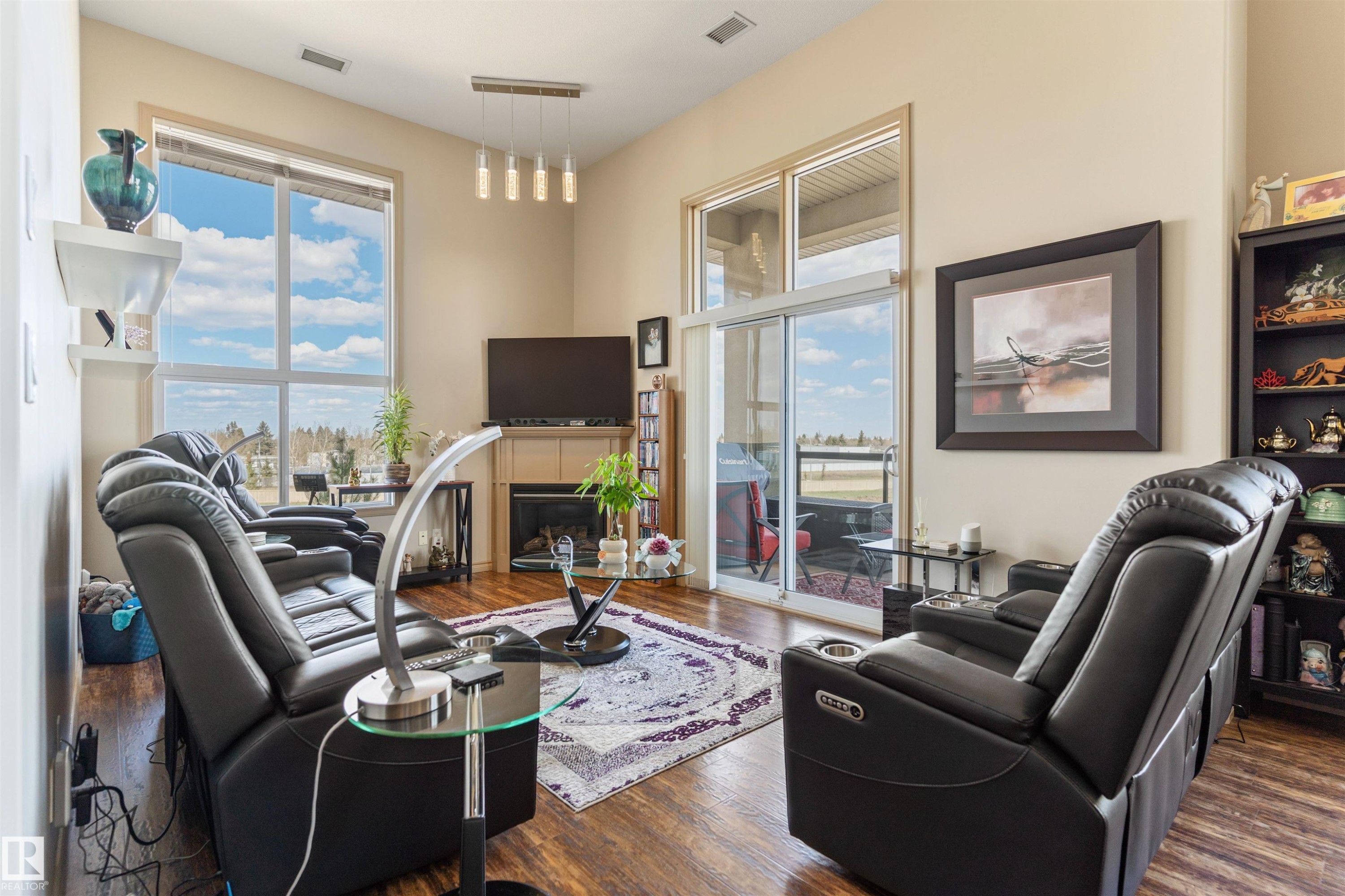 419 7909 71 Street, Edmonton, AB - Indoor Photo Showing Living Room With Fireplace