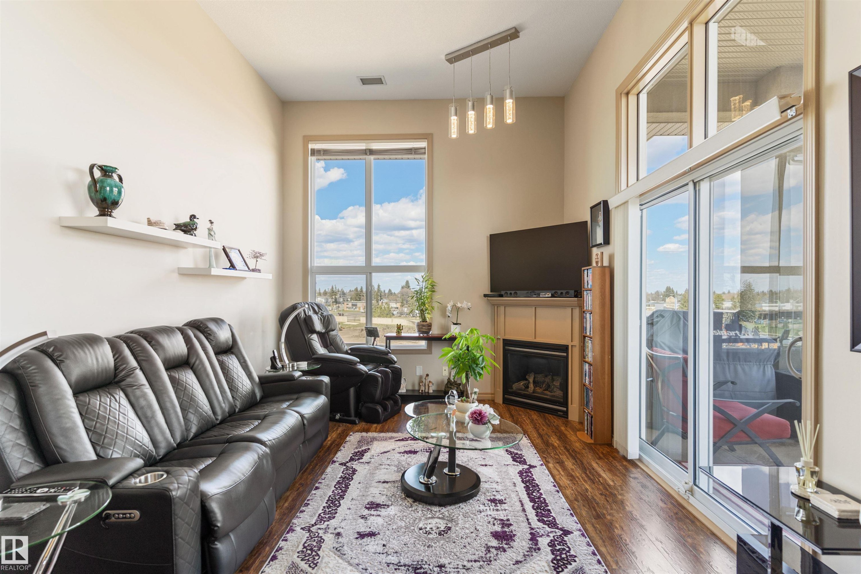 419 7909 71 Street, Edmonton, AB - Indoor Photo Showing Living Room With Fireplace