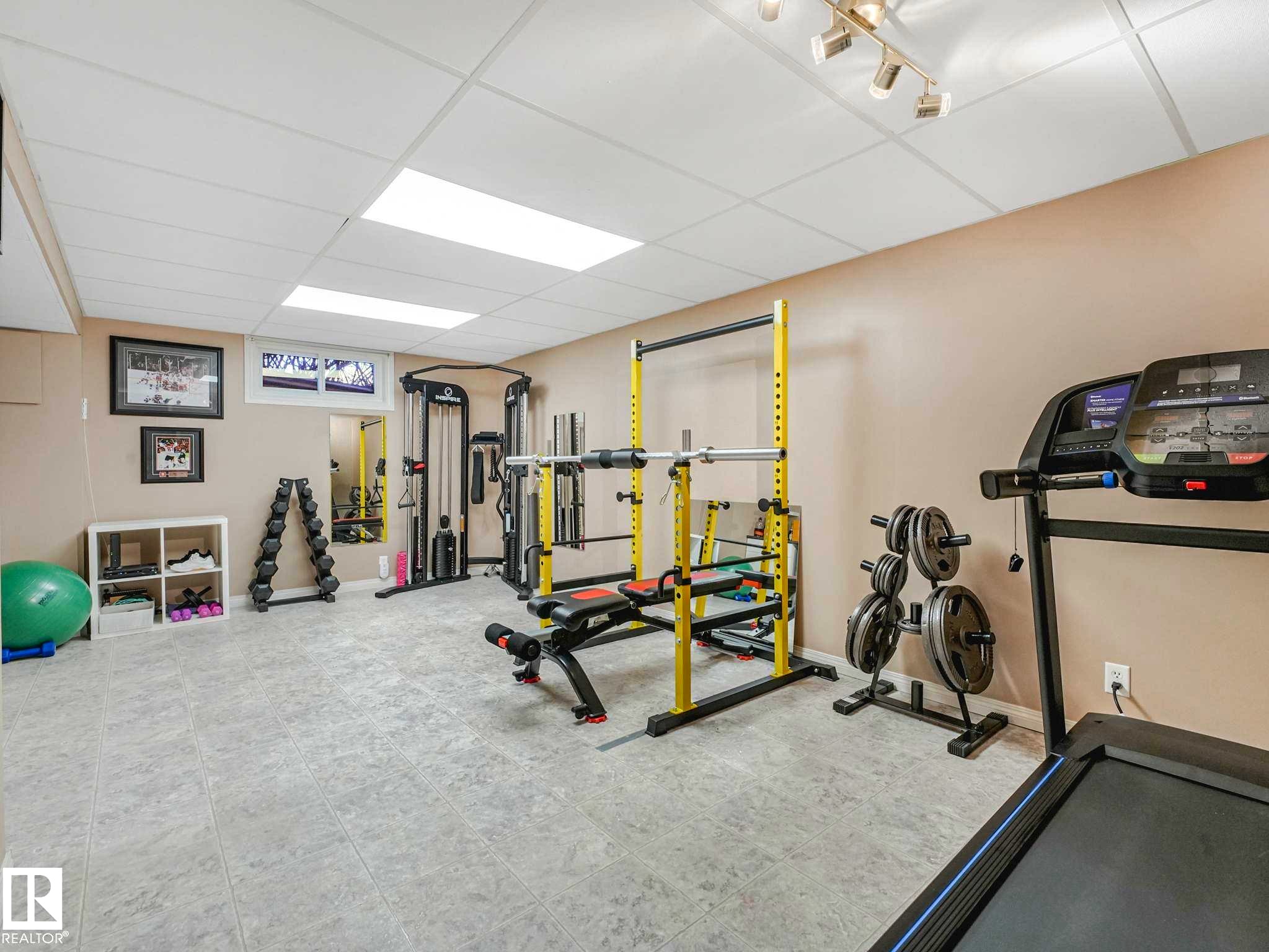 6011 37 Avenue, Edmonton, AB - Indoor Photo Showing Gym Room