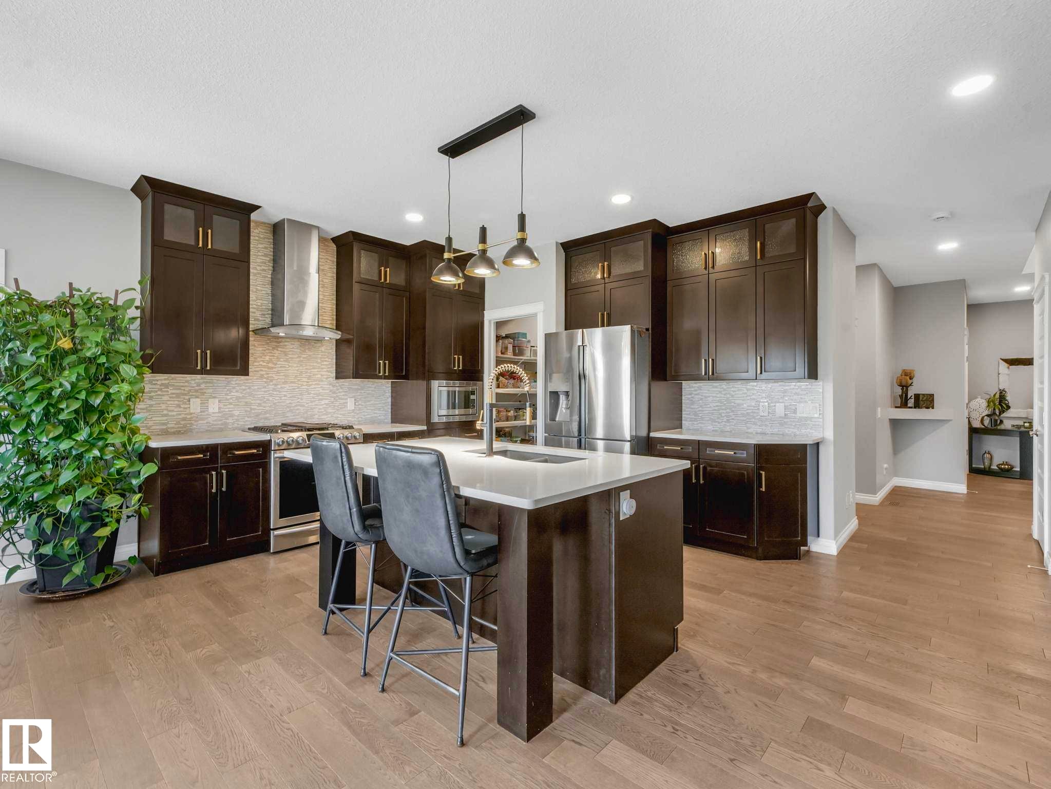 8427 216 Street, Edmonton, AB - Indoor Photo Showing Kitchen With Upgraded Kitchen