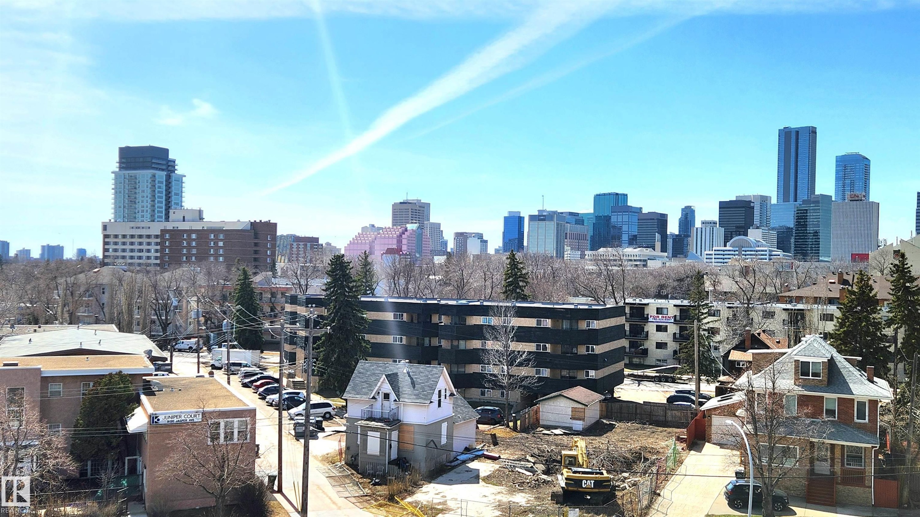VIEW FROM PATIO, Keep Clicking for MORE Views! - 603 9028 Jasper Avenue, Edmonton, AB - Outdoor With View