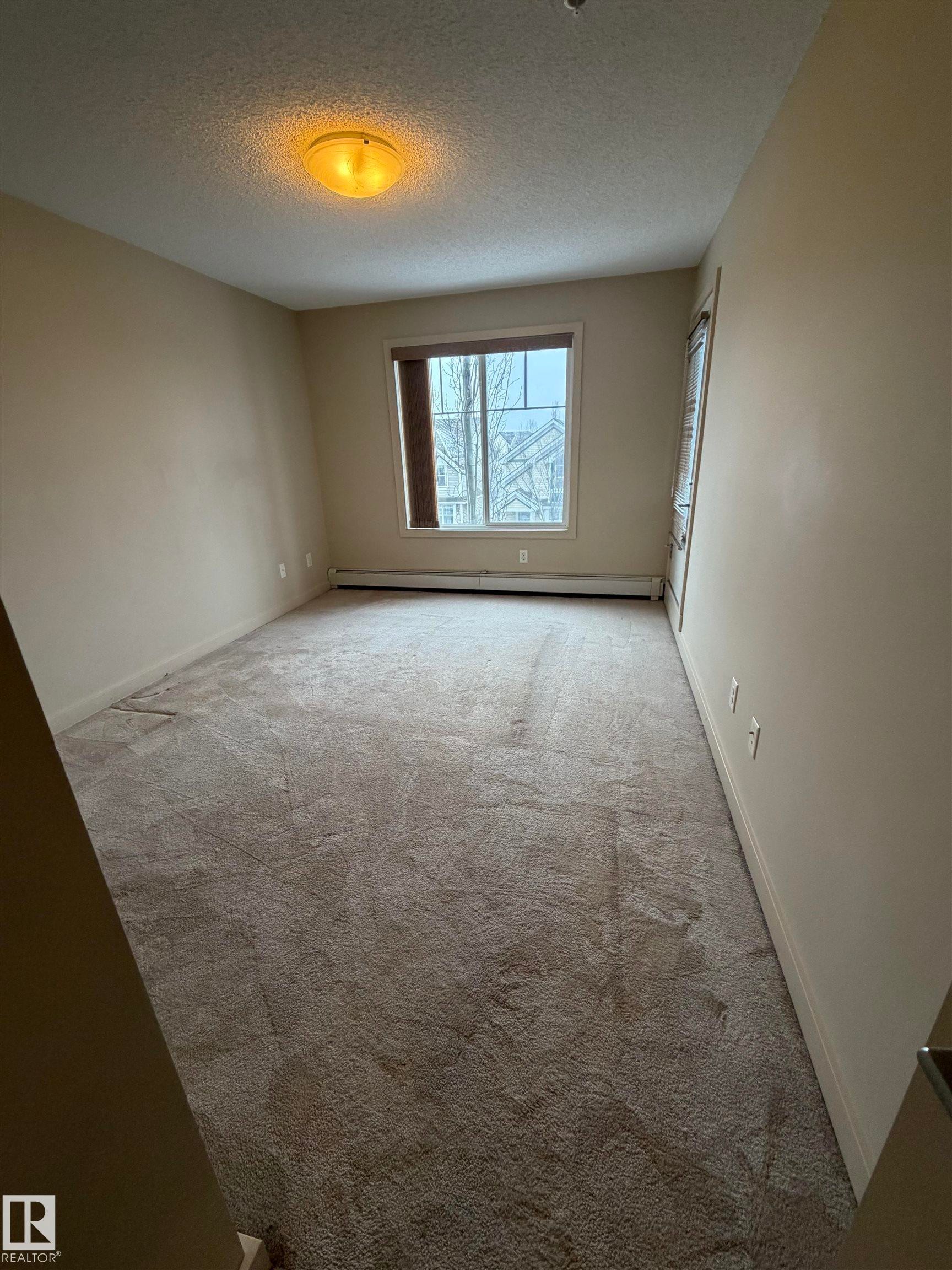 The room features carpeting, a window providing natural light, and a ceiling-mounted light fixture - 313 6084 Stanton Drive, Edmonton, AB - Indoor Photo Showing Other Room