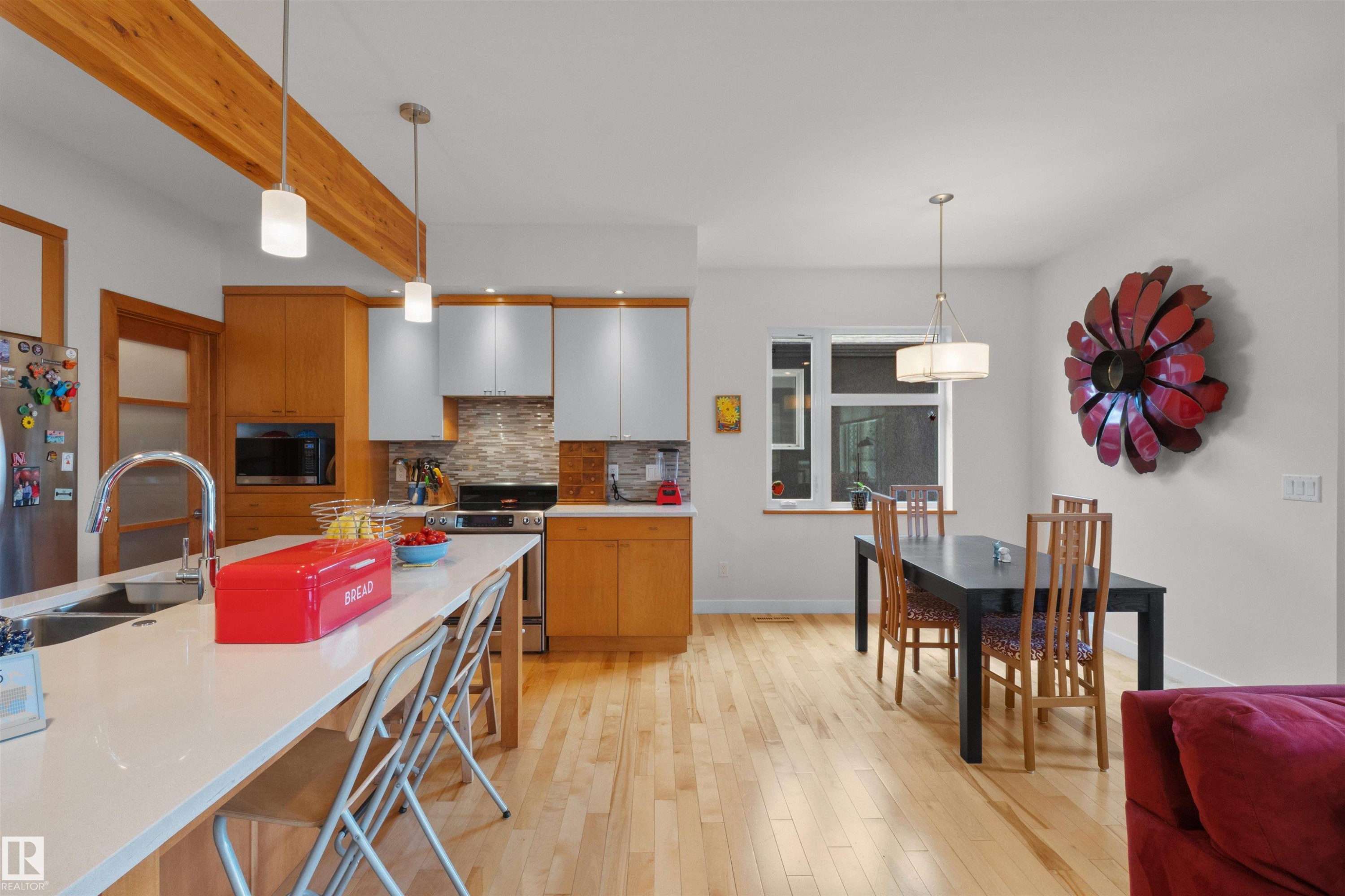8839 93 Street, Edmonton, AB - Indoor Photo Showing Kitchen With Double Sink