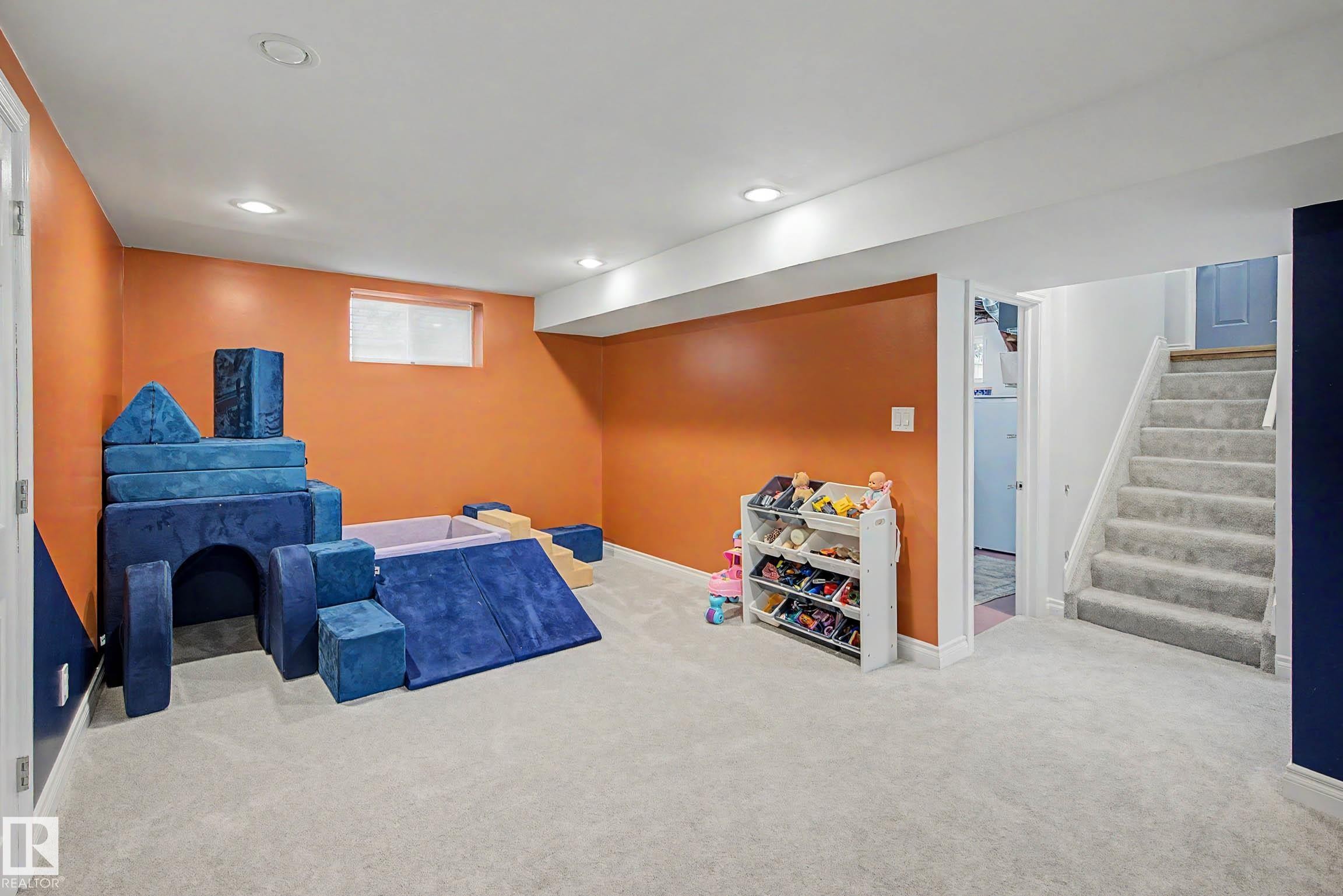 Lower level featuring recessed lighting and neutral carpet flooring - 13316 109A Avenue, Edmonton, AB - Indoor Photo Showing Basement