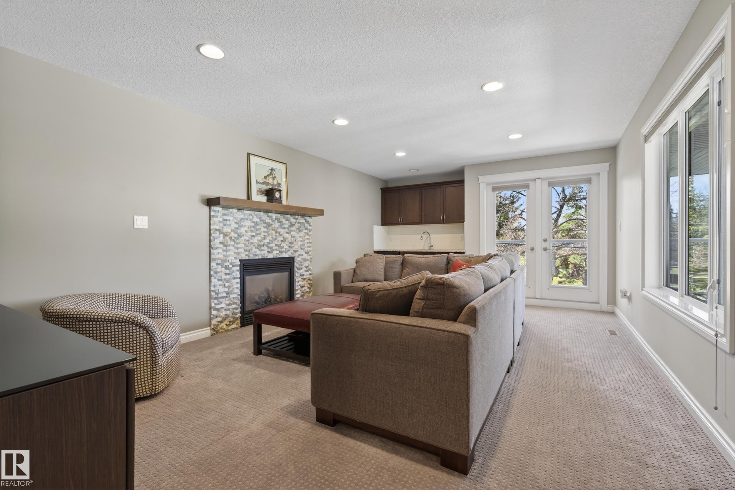 11523 80 Avenue, Edmonton, AB - Indoor Photo Showing Living Room With Fireplace
