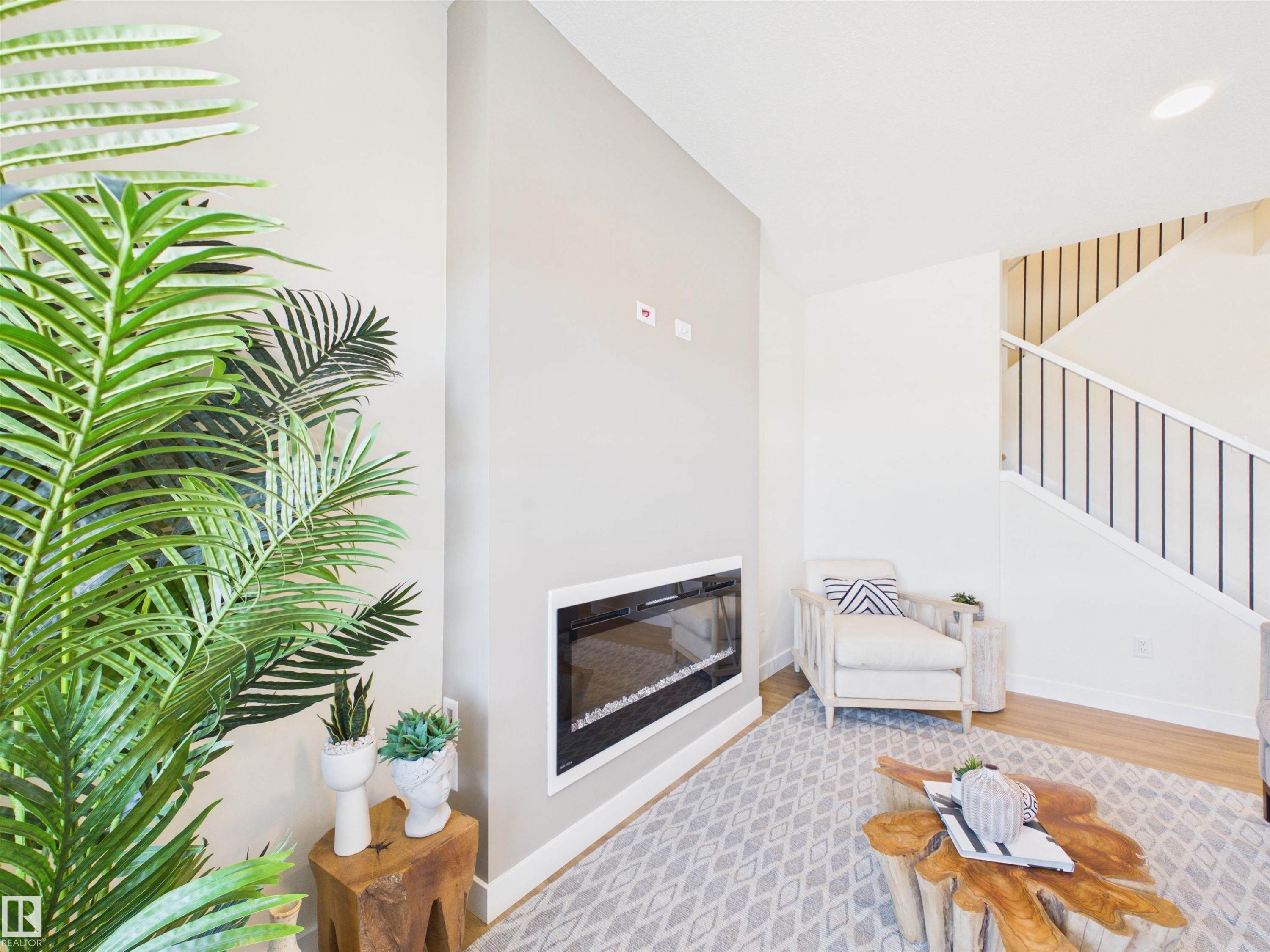 53 Sumac Close, Fort Saskatchewan, AB - Indoor Photo Showing Living Room With Fireplace