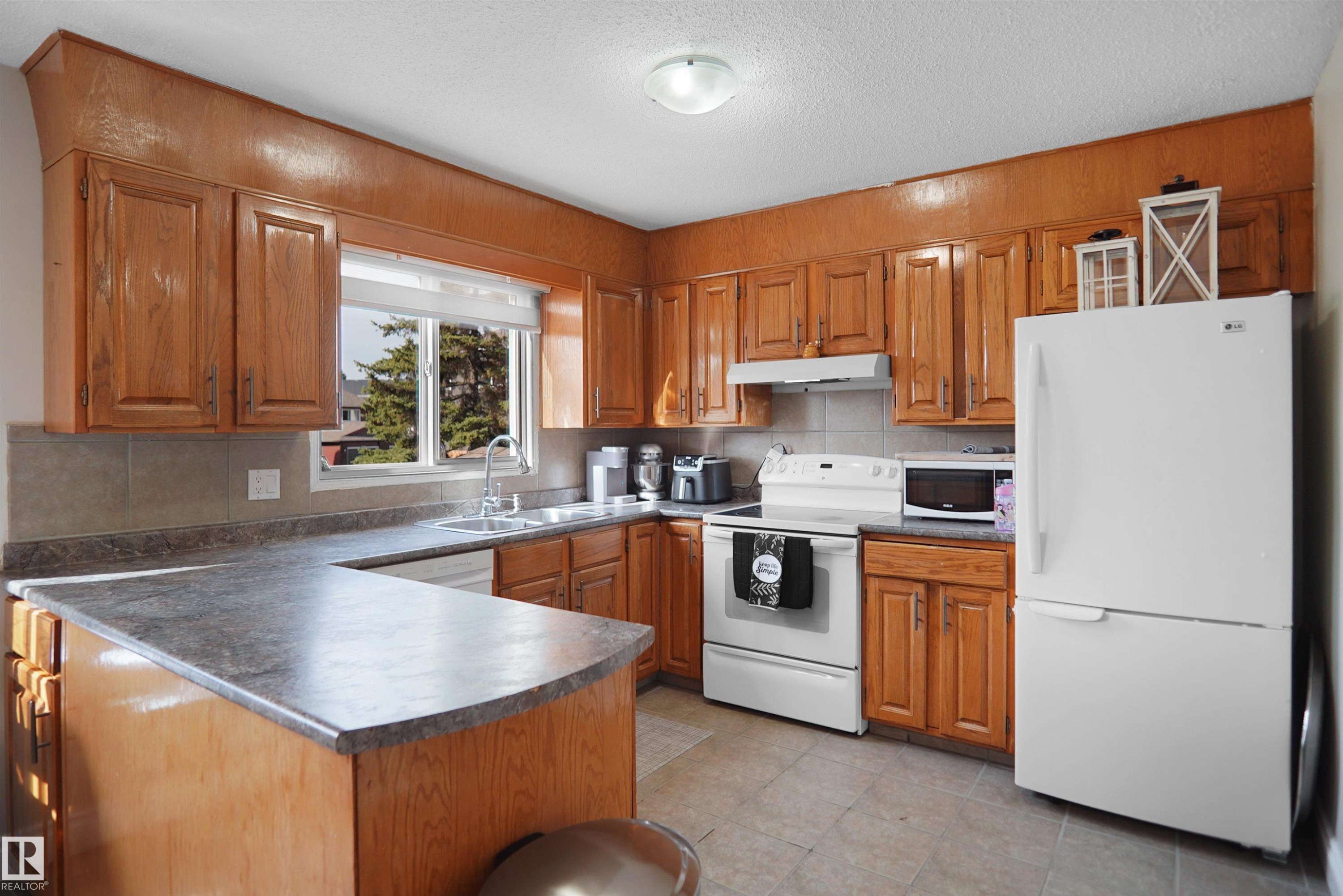 10648 158 Avenue, Edmonton, AB - Indoor Photo Showing Kitchen With Double Sink