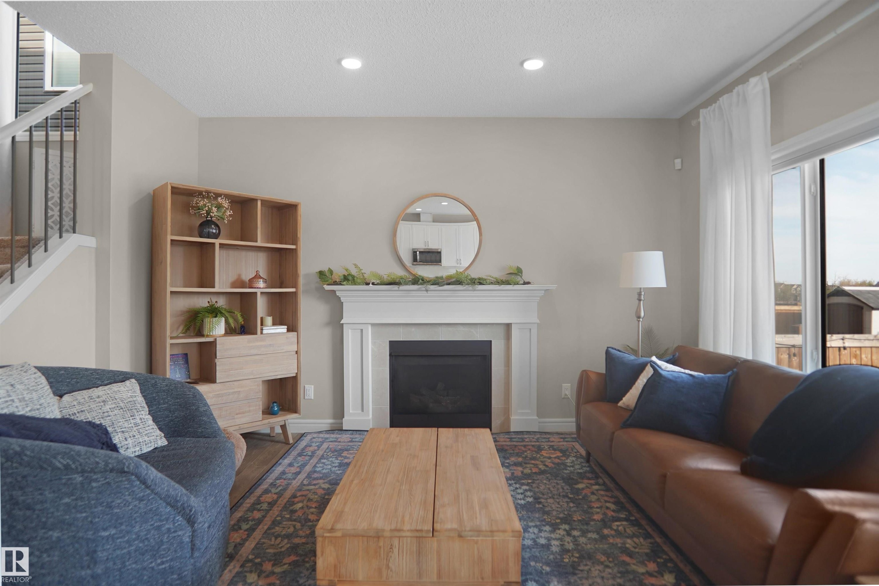 12351 176 Avenue, Edmonton, AB - Indoor Photo Showing Living Room With Fireplace